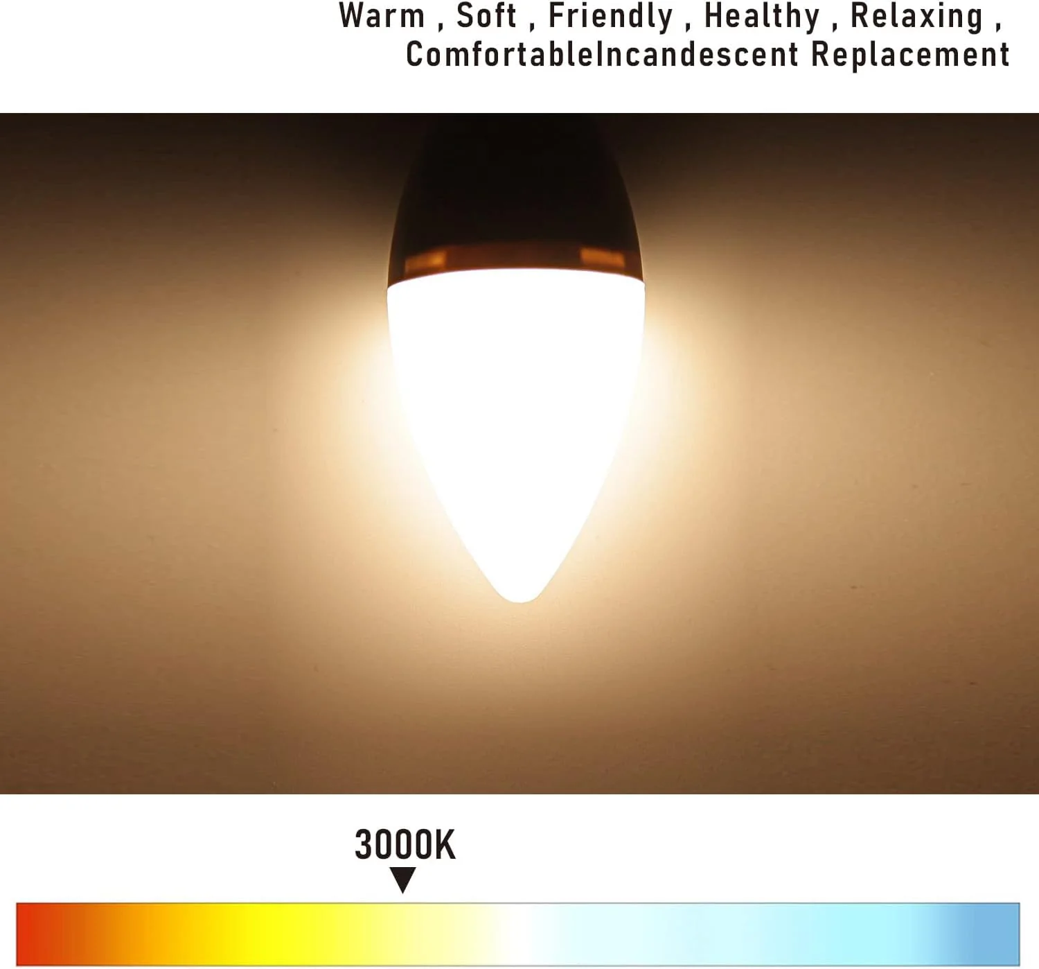 FEILEMAN 8W LED Light Bulbs Super Bright Small Edison Screw 3000 Kelvin NEW - Image 4