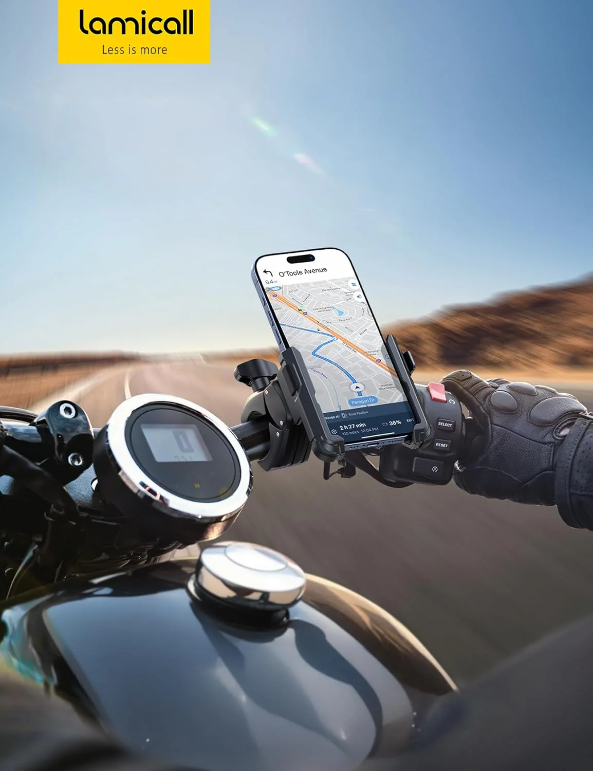 Lamicall Motorcycle Mounts Phone Mount Holder Camera Friendly 1s Lock NEW - Image 7
