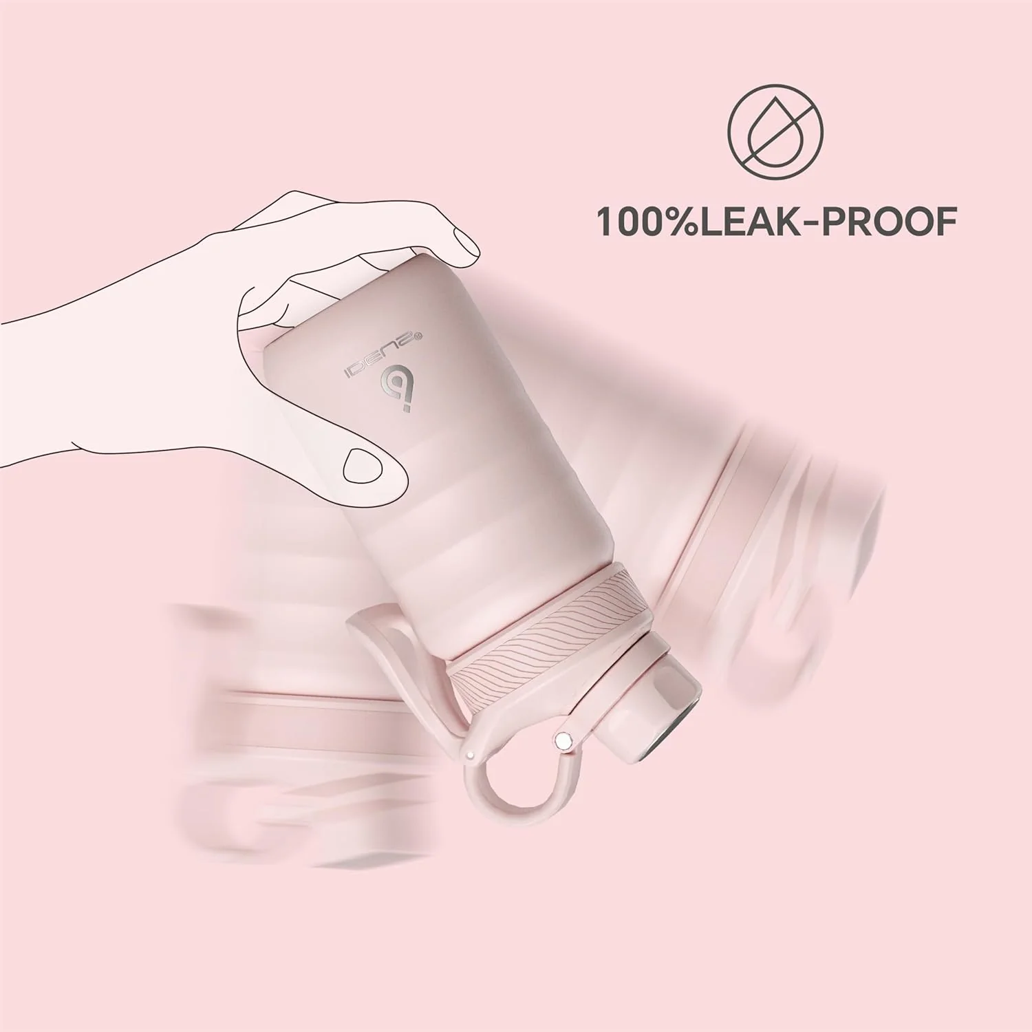 Ideus Insulated Stainless Steel Sports Water Bottle 12oz/360ml Light Pink NEW - Image 4