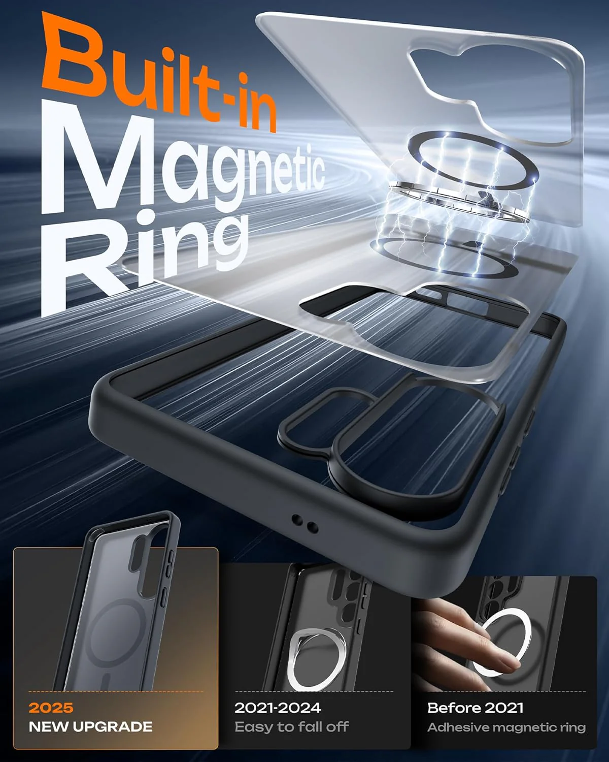 TOCOL Basic Case for Samsung Galaxy S26 Ultra with Magnetic Ring Black NEW - Image 3