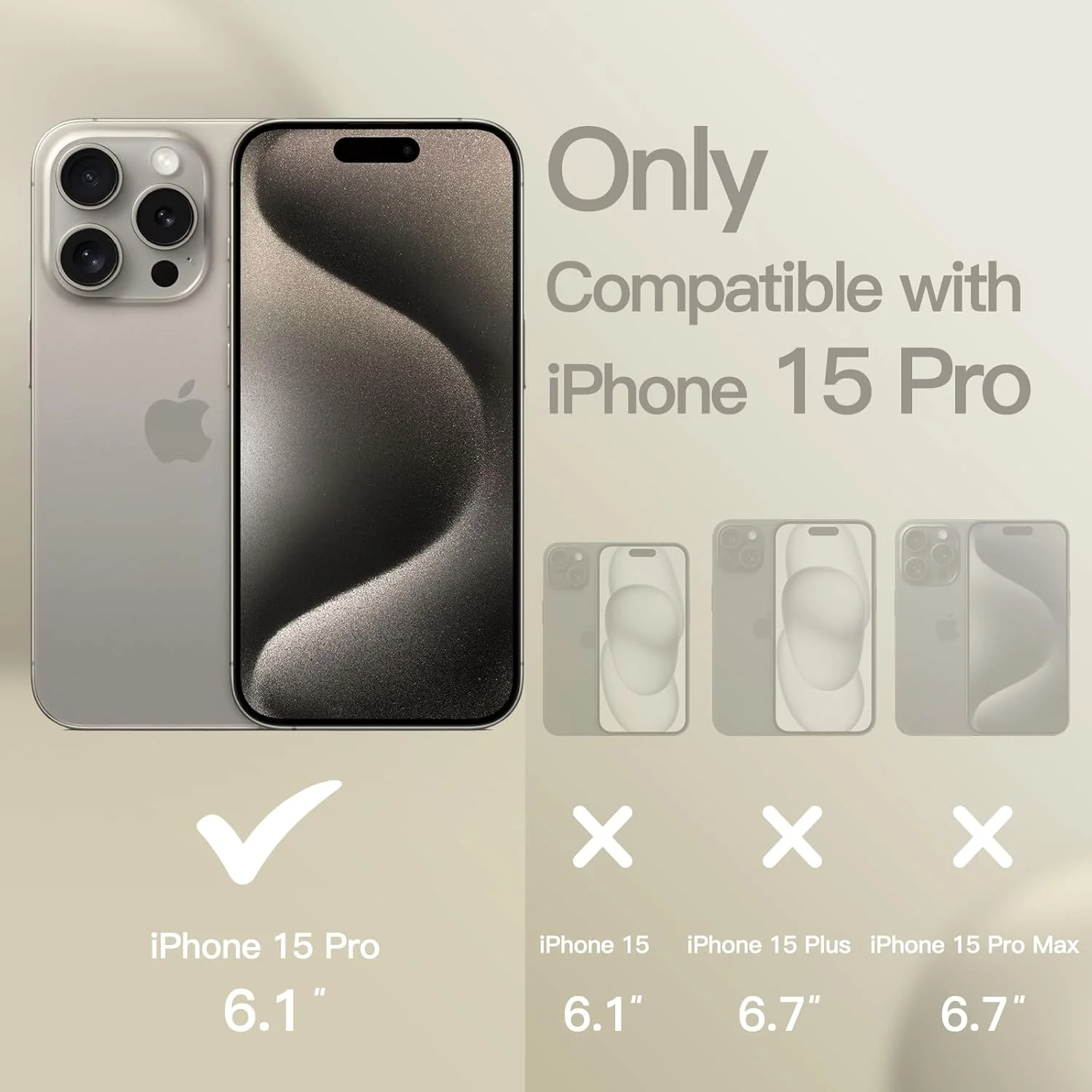 JETech Silicone Basic Cases Case for iPhone 15 Pro 6.1-Inch Soft Touch NEW - Image 2