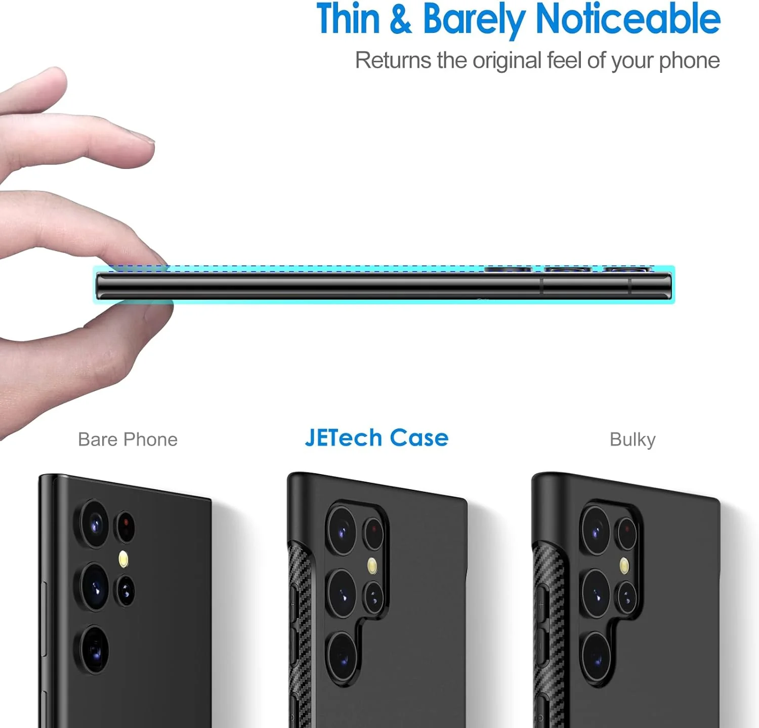 JETech Slim Basic Cases Fit Phone Case for Samsung Galaxy S22 Ultra 5G NEW - Image 3