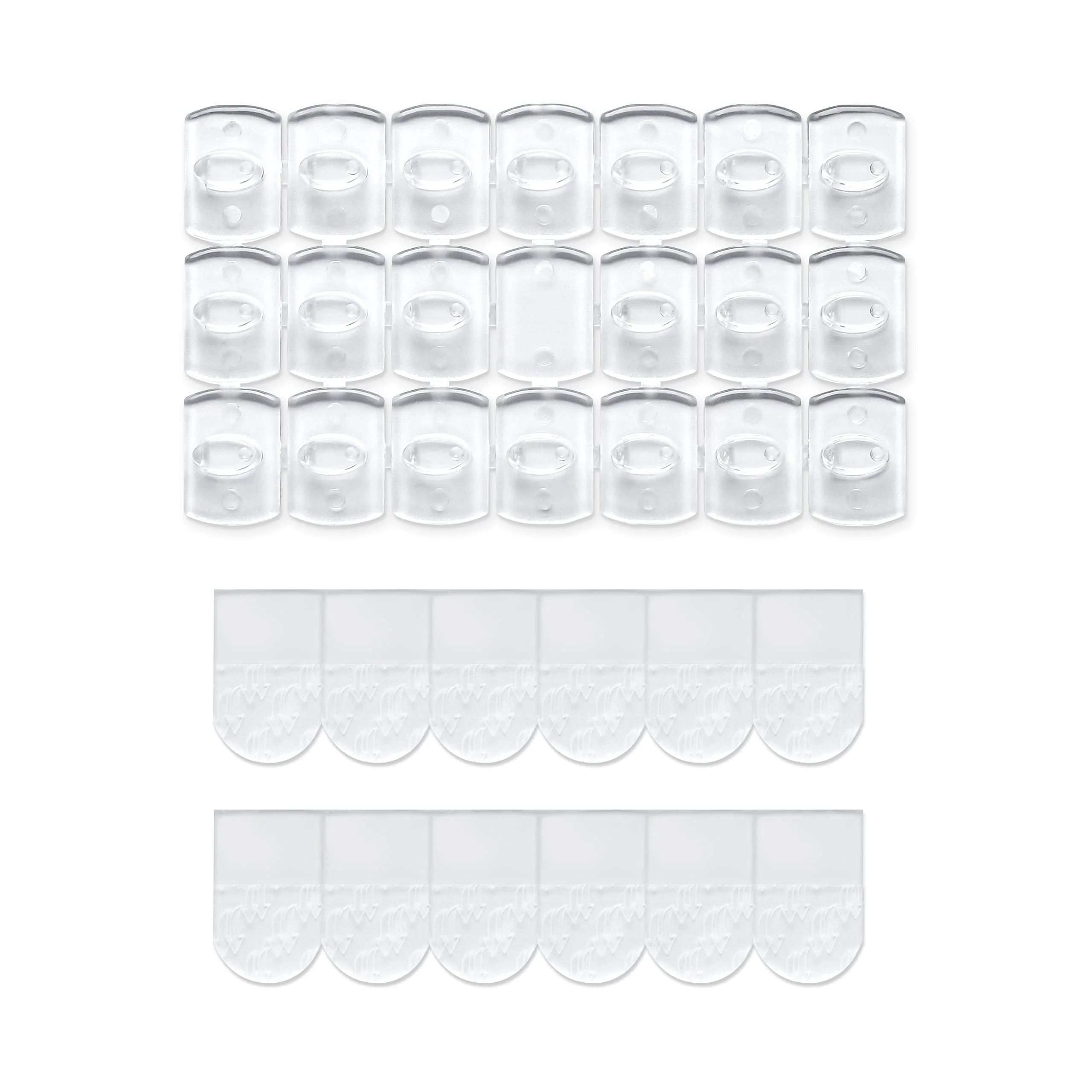 JELLYSUB Indoor Hooks Mini Light Clips with Adhesive Strips, 100 + 120 Clear NEW