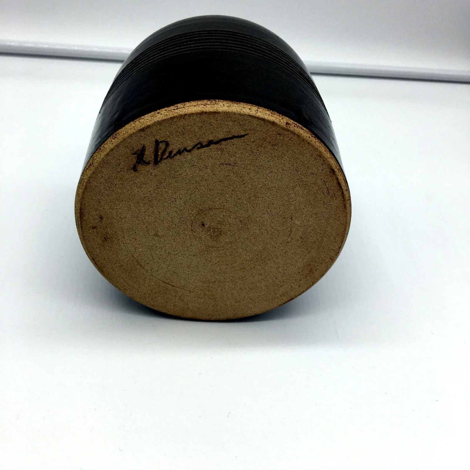 Hand Crafted Decorative Brown Pottery Vase Accent Piece Artisan Signed - Image 4