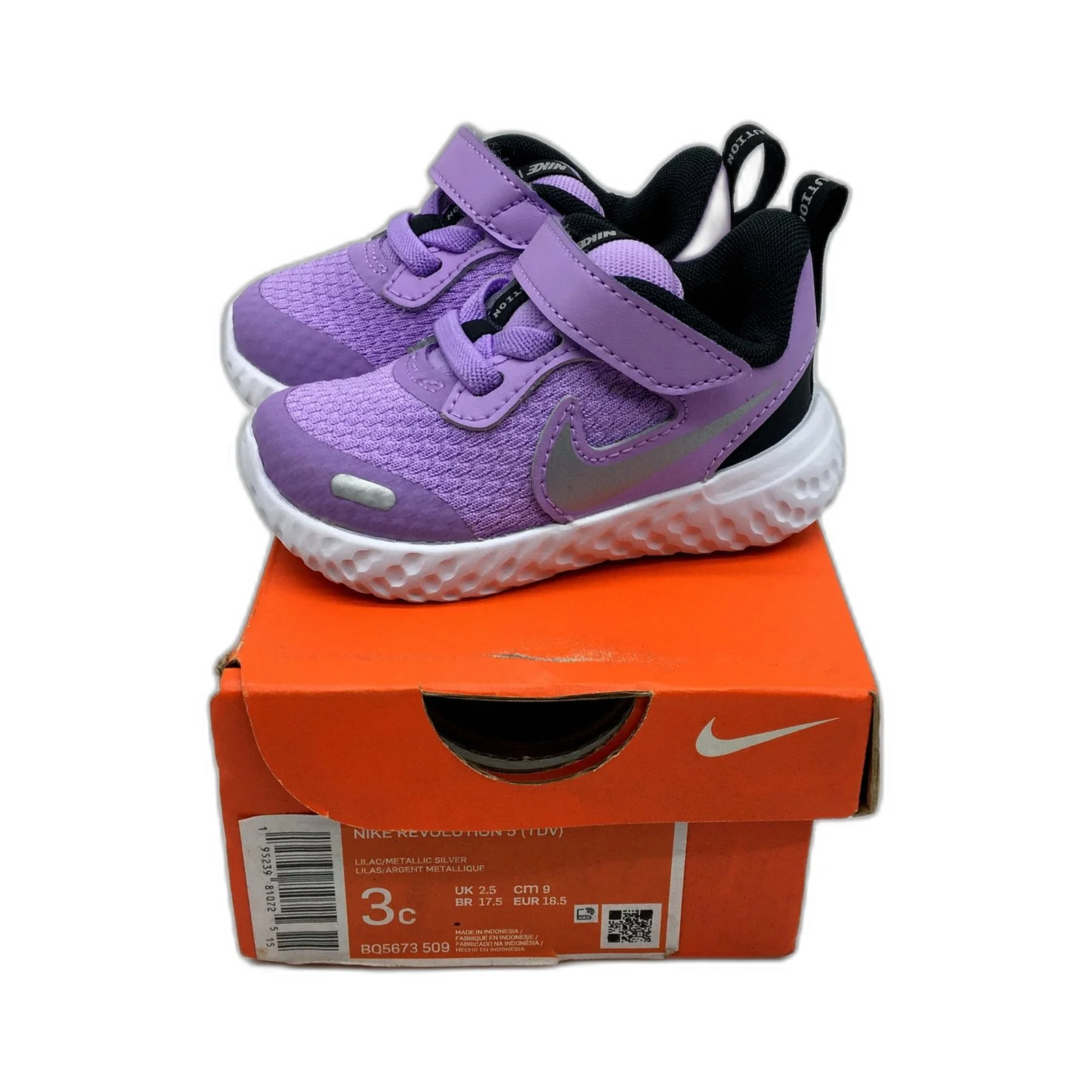 Nike Unisex Revolution 5 Kids Toddler Purple Sneakers Size 3C NEW - Image 3