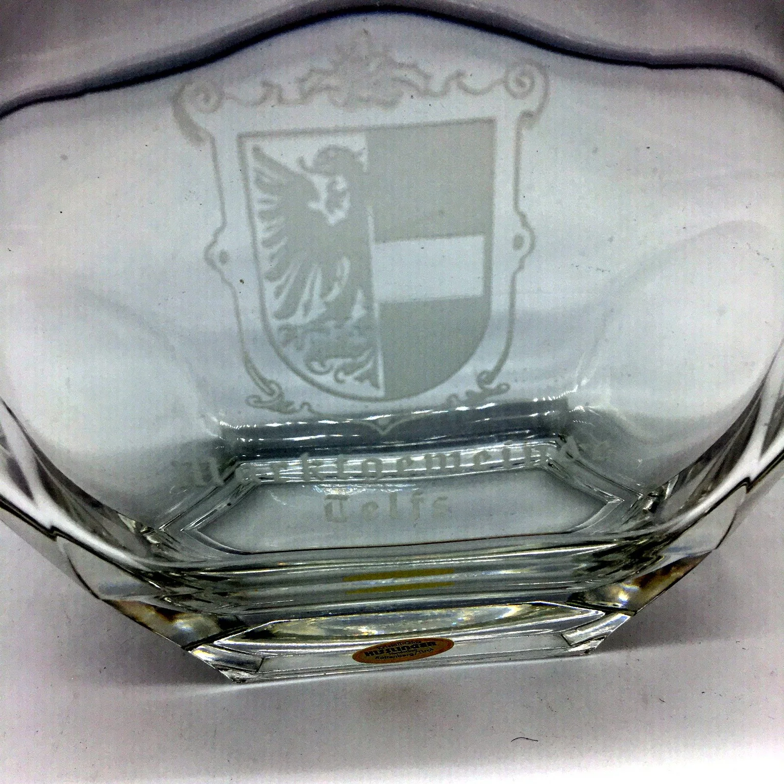 VINTAGE Kisslinger Crystal Liquor Decanter Glass Etched Decal Motif - Image 2