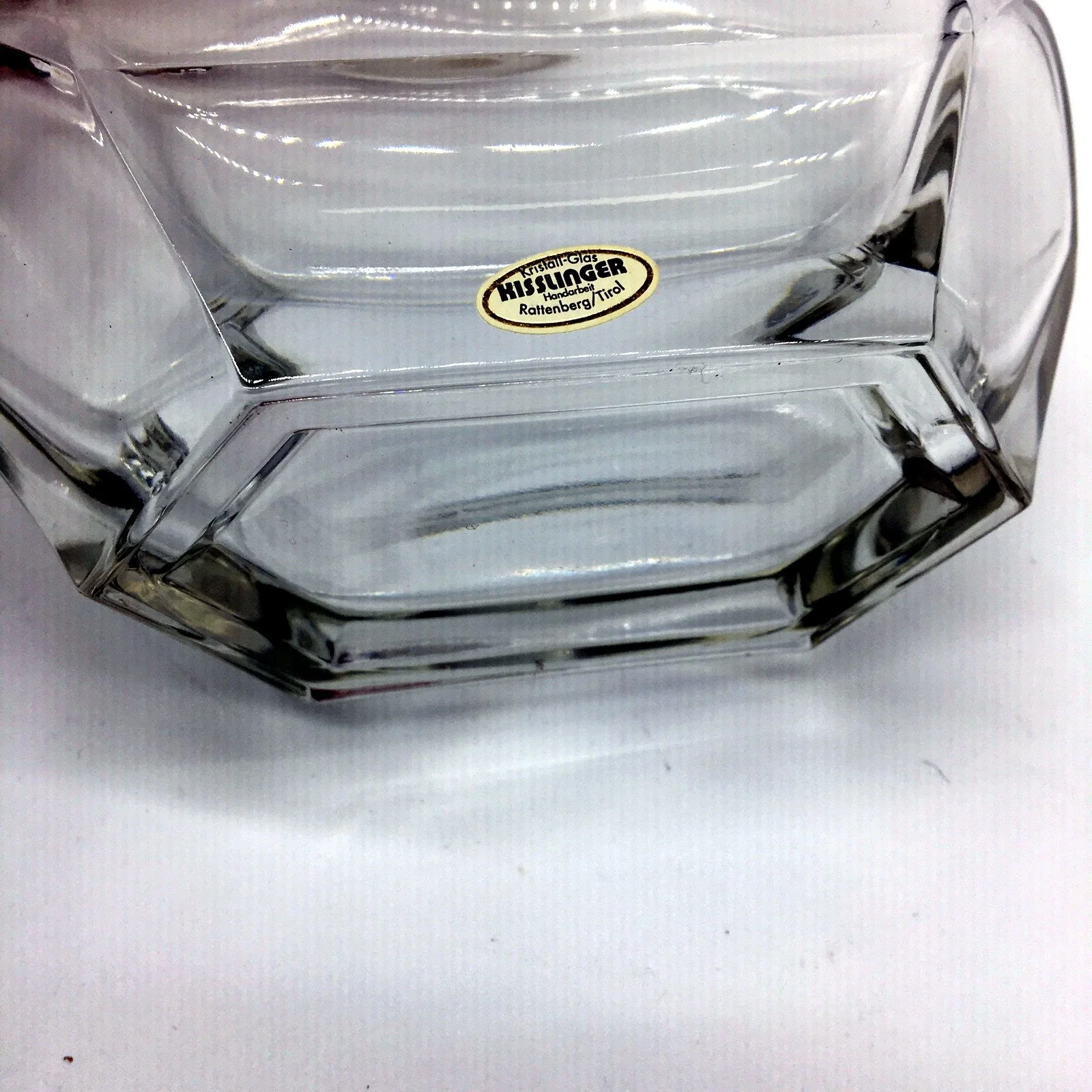VINTAGE Kisslinger Crystal Liquor Decanter Glass Etched Decal Motif - Image 5