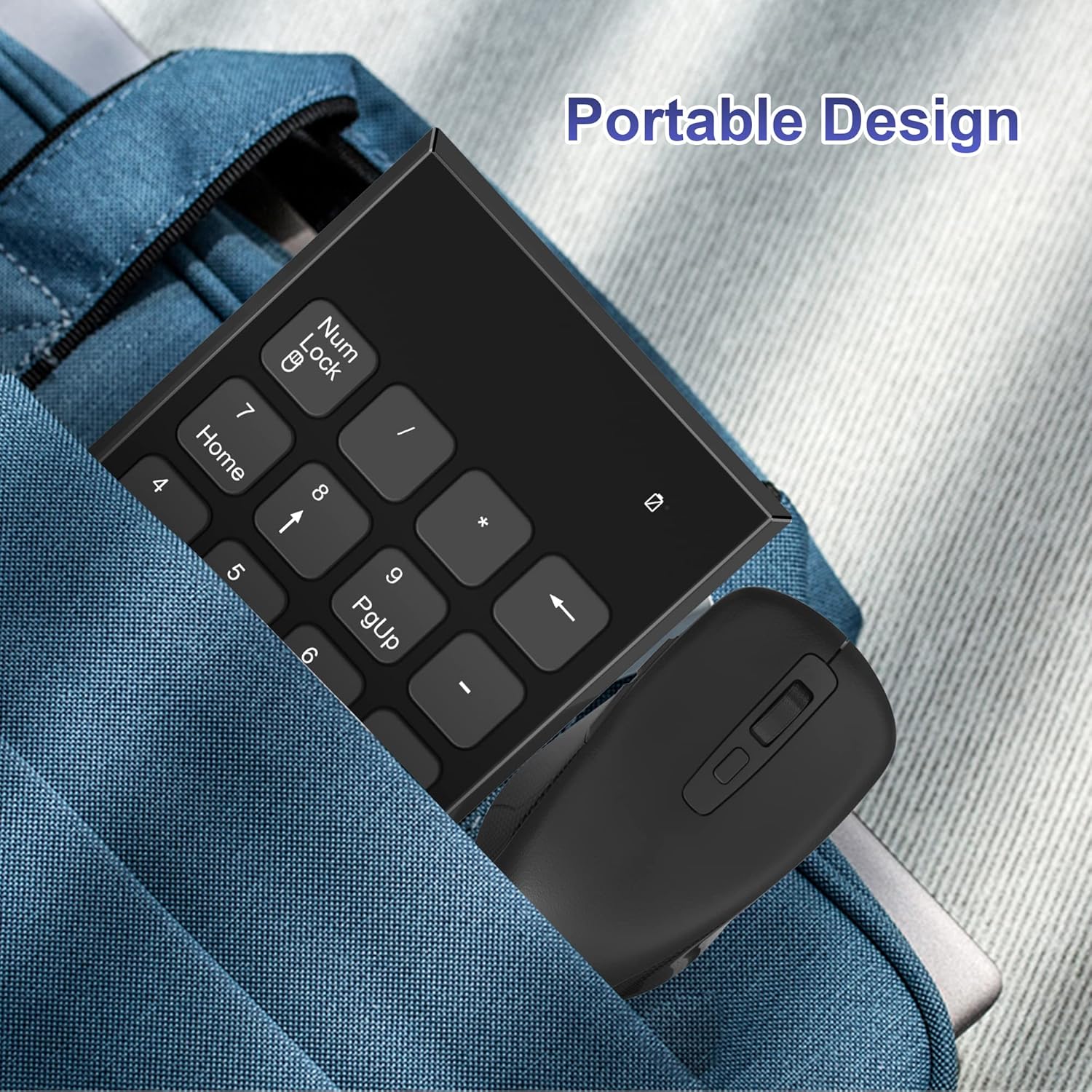 Arleedyn Wireless Numeric Keypad and Mouse Combo 2.4G USB Keyboard Set Black NEW - Image 7
