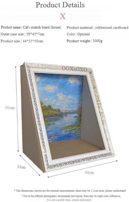Elegant White Ornate Picture Frame Cat Scratching Pad with Oil Painting NEW - Image 4