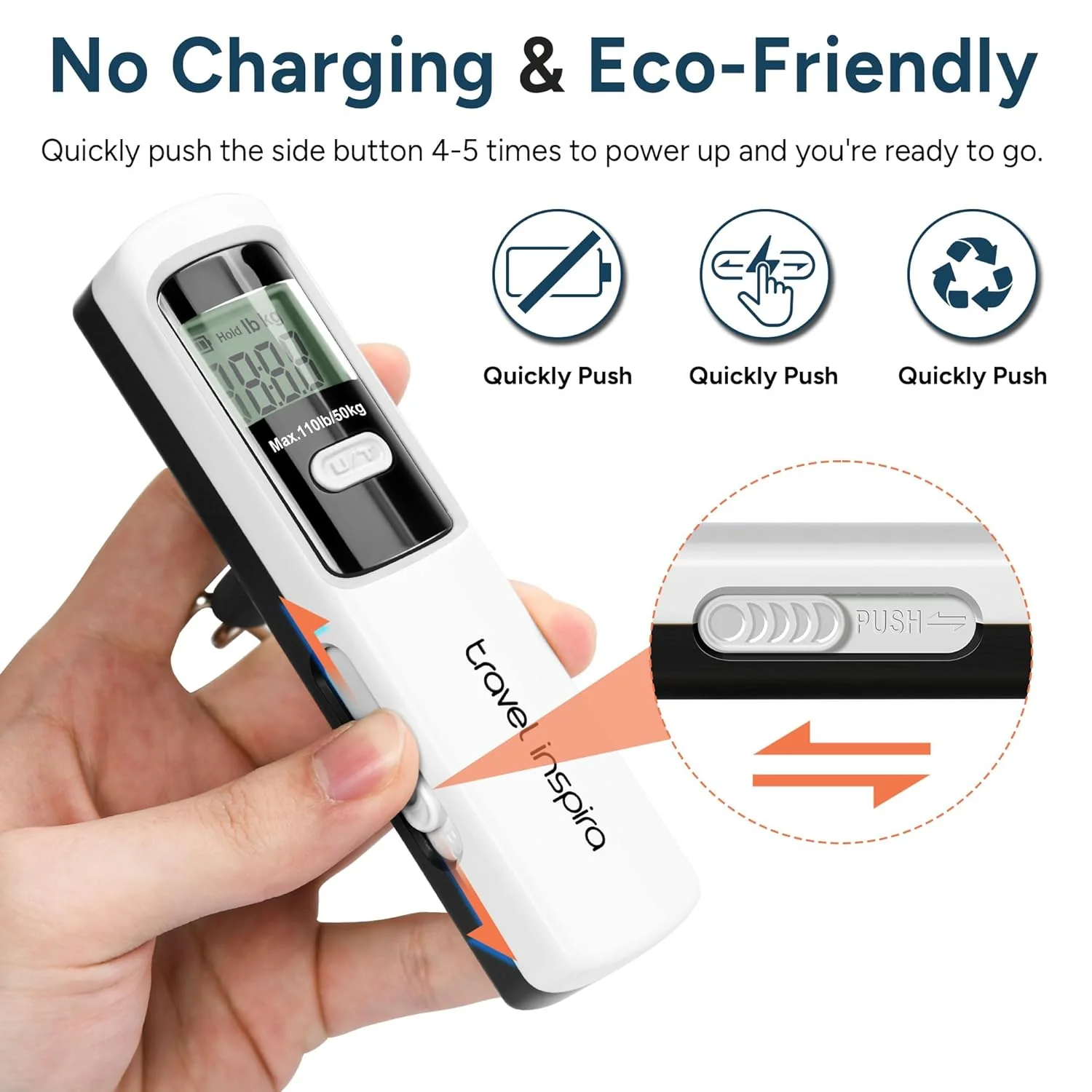 travel inspira Portable Luggage Scale Suitcase Weight up to 110 lbs/50 kg NEW - Image 3