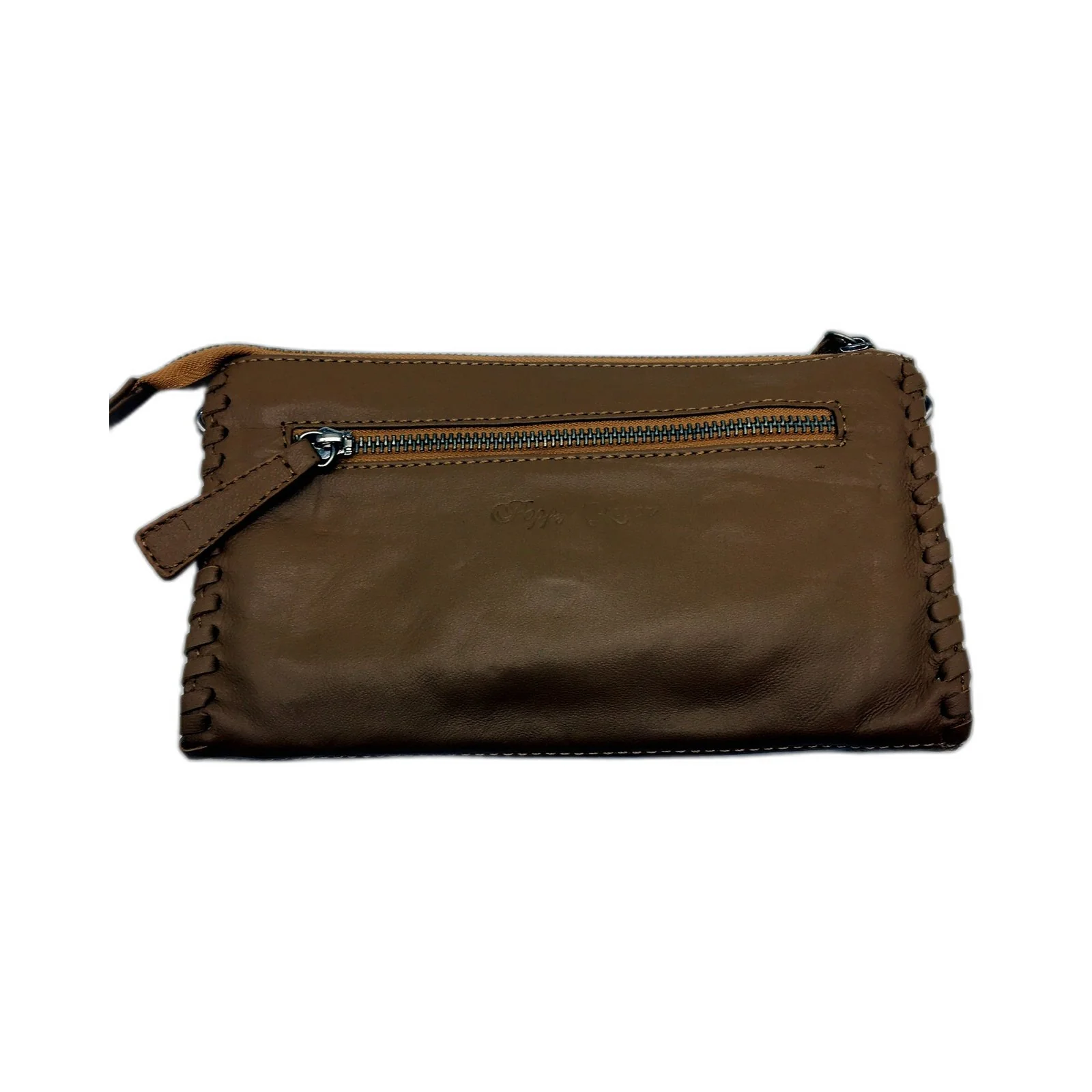 Poppy Green Womens Handcrafted Leather Clutch Wallet in Tan Brown NEW - Image 3