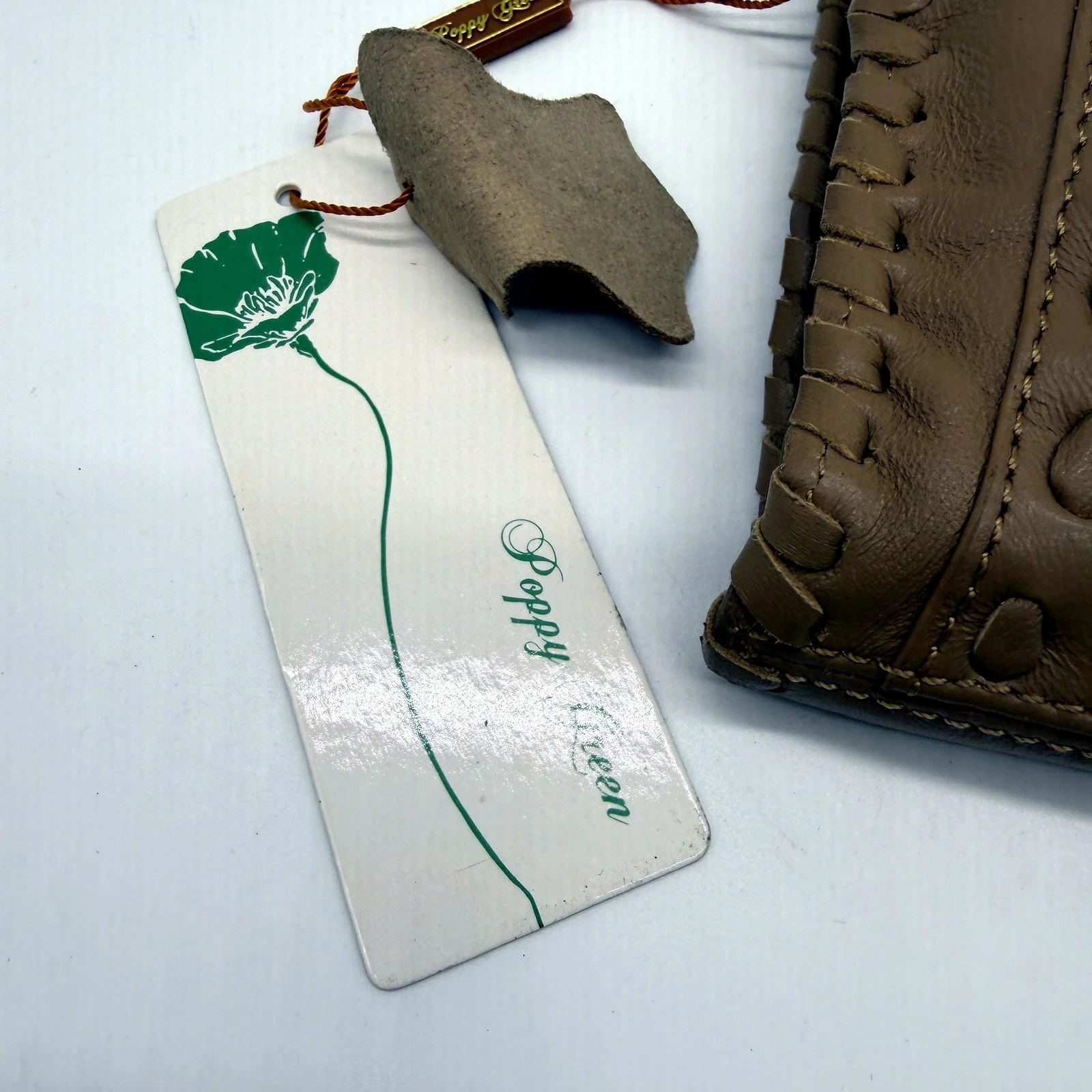 Poppy Green Womens Tan Brown Leather Wristlet Clutch Purse Shoulder Bag NEW - Image 3
