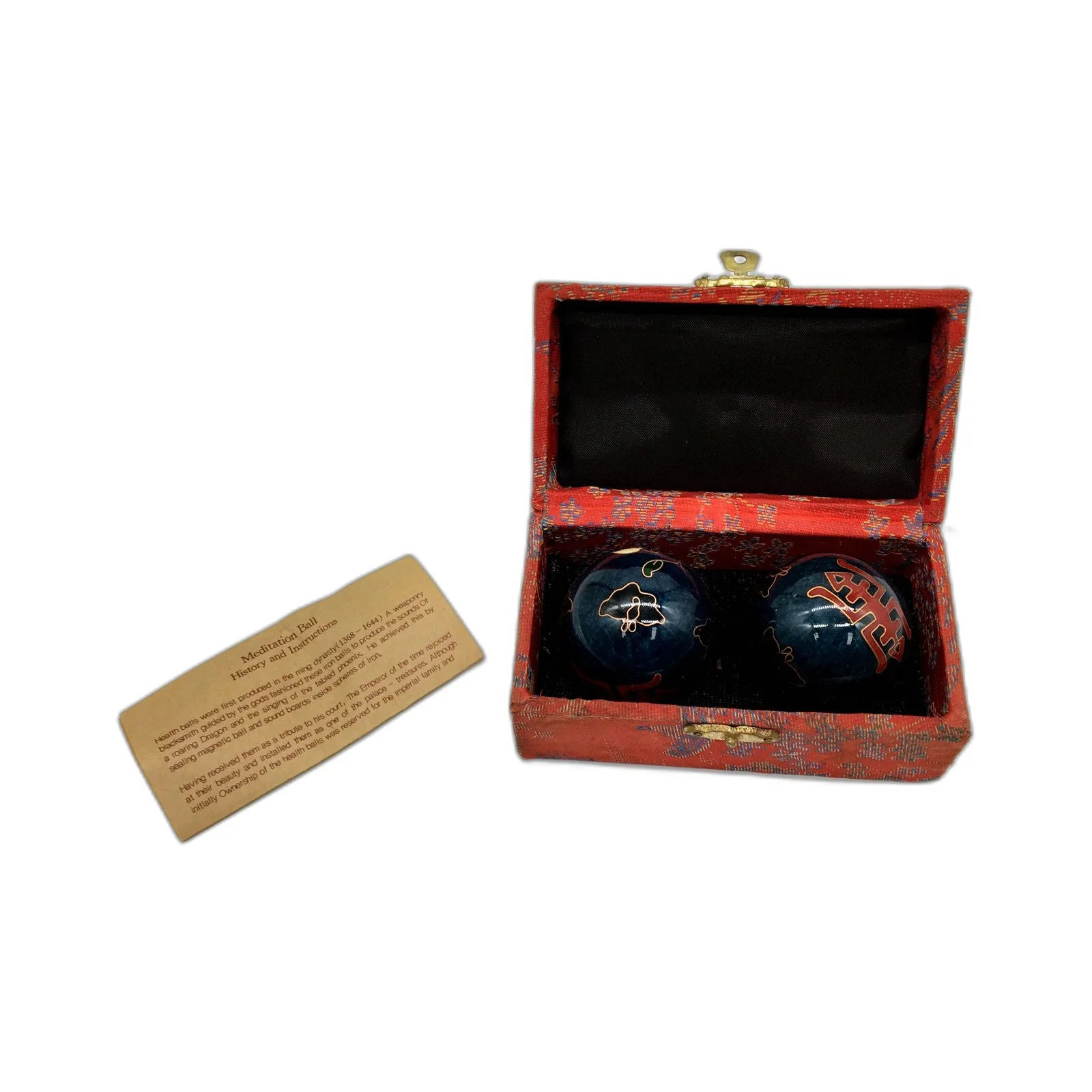 VINTAGE Meditation Balls Embroidered Decorative Box Stress Relief Relaxation