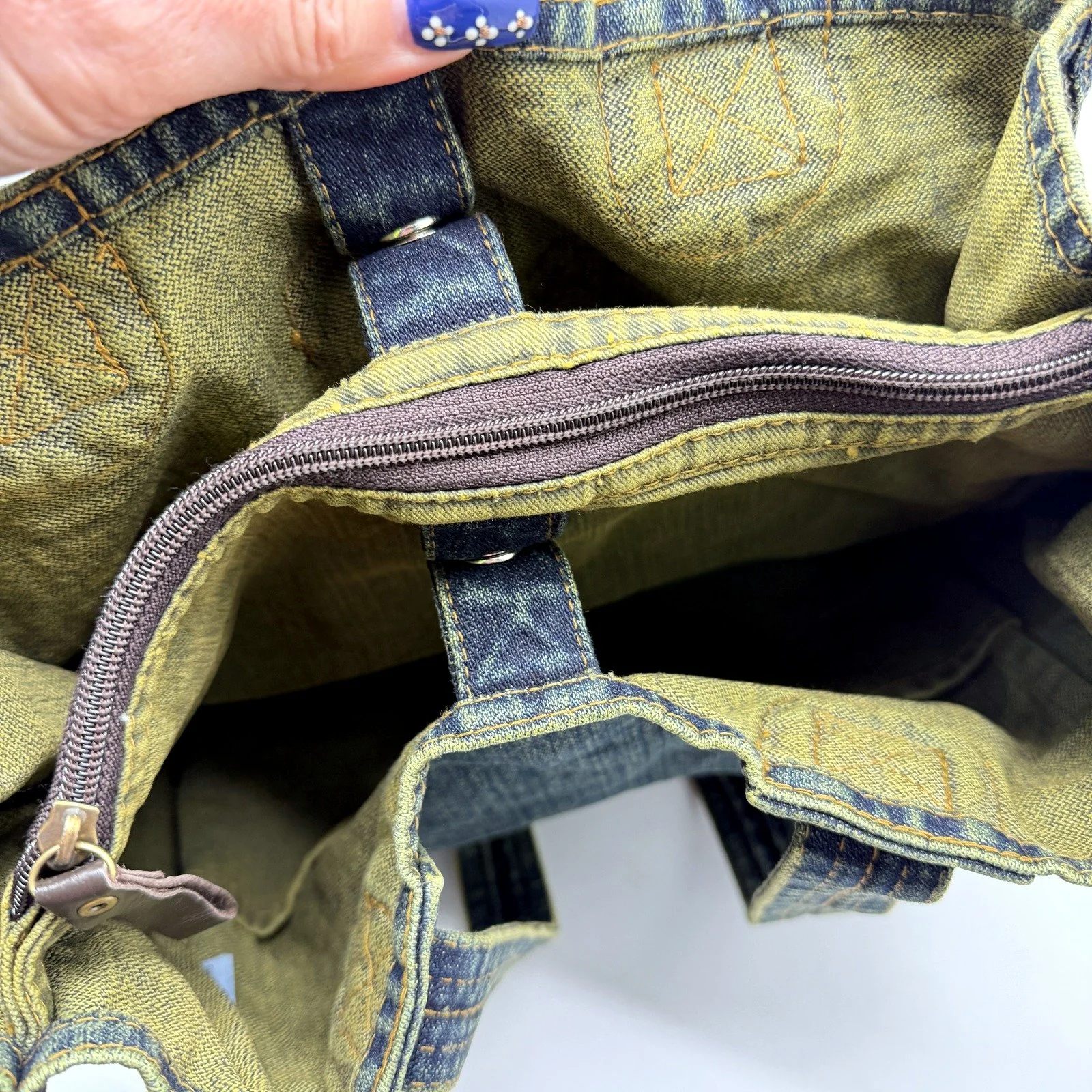 Faded Unisex Denim Recycled Eco-Friendly Tote Bag by Amigo Denim House NEW - Image 5
