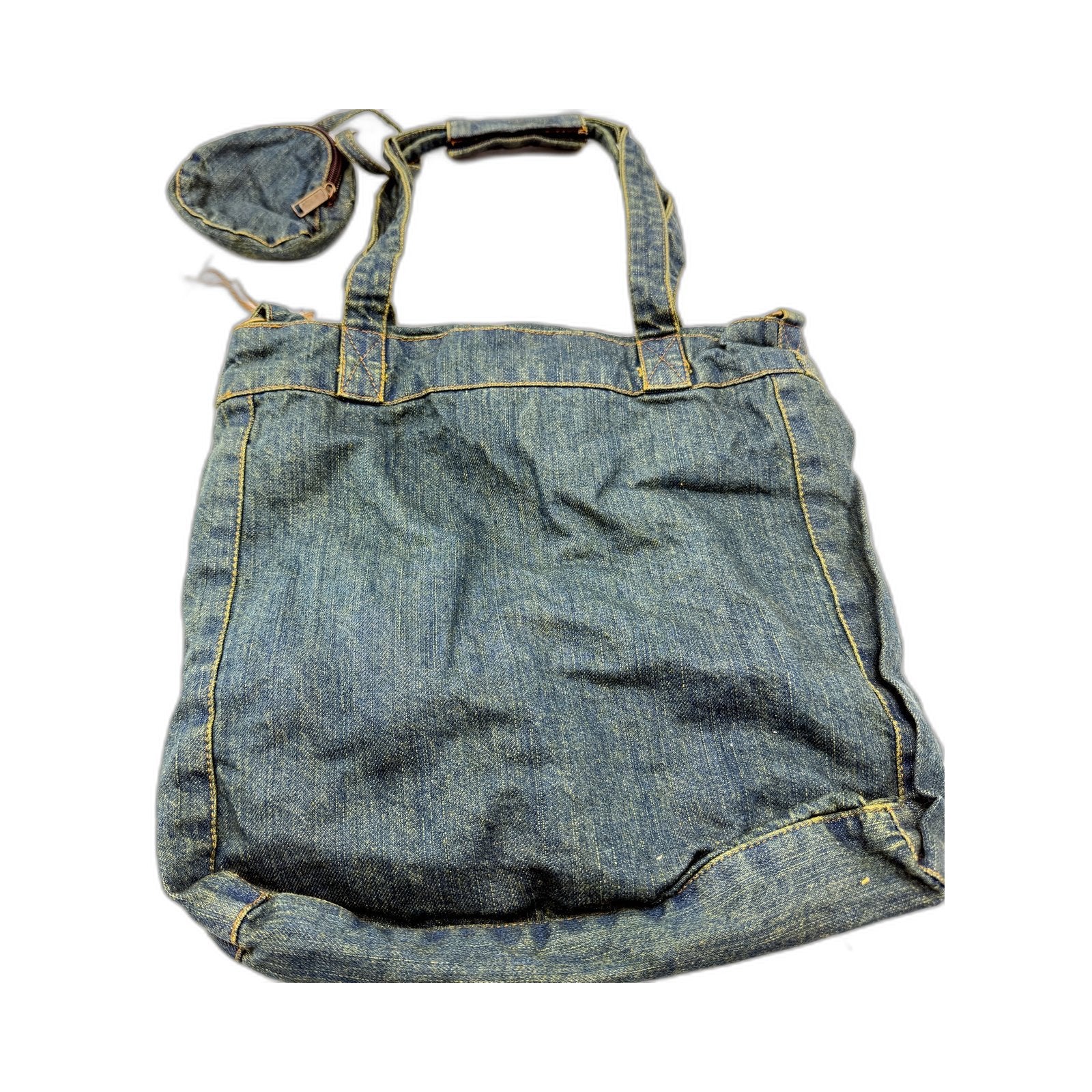 Faded Blue Denim Tote Bag Unisex by Amigo Denim House, Recycled Fabric NEW - Image 5