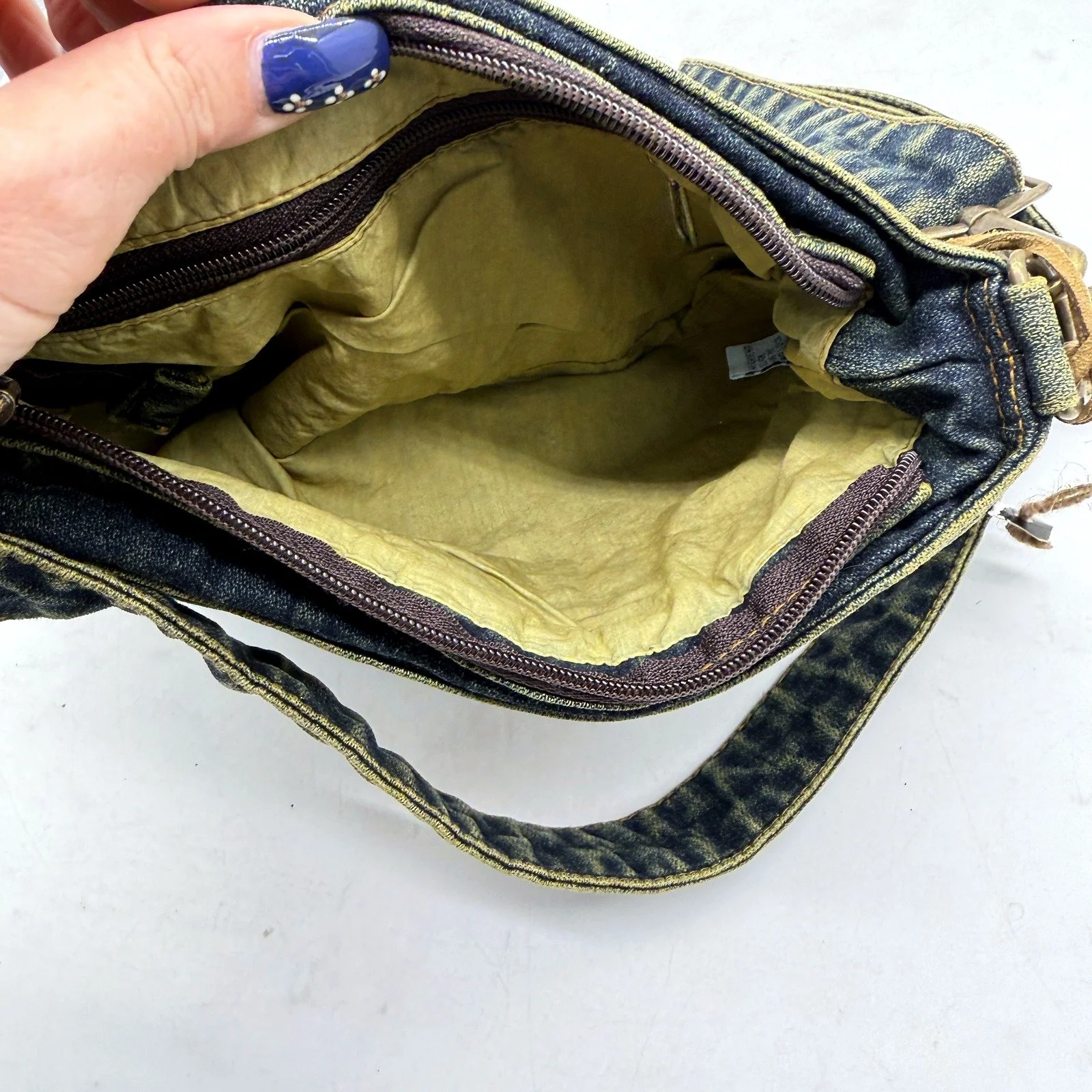Amigo Denim House Recycled Faded Vintage Denim Hobo Bag for Everyday NEW - Image 2