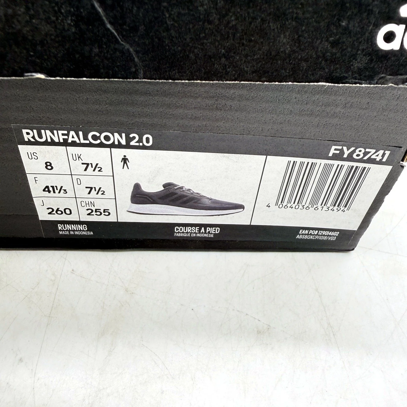 Adidas Mens Runfalcon 2.0 Running Grey Lightweight Athletic Sneakers US 8 NEW - Image 5
