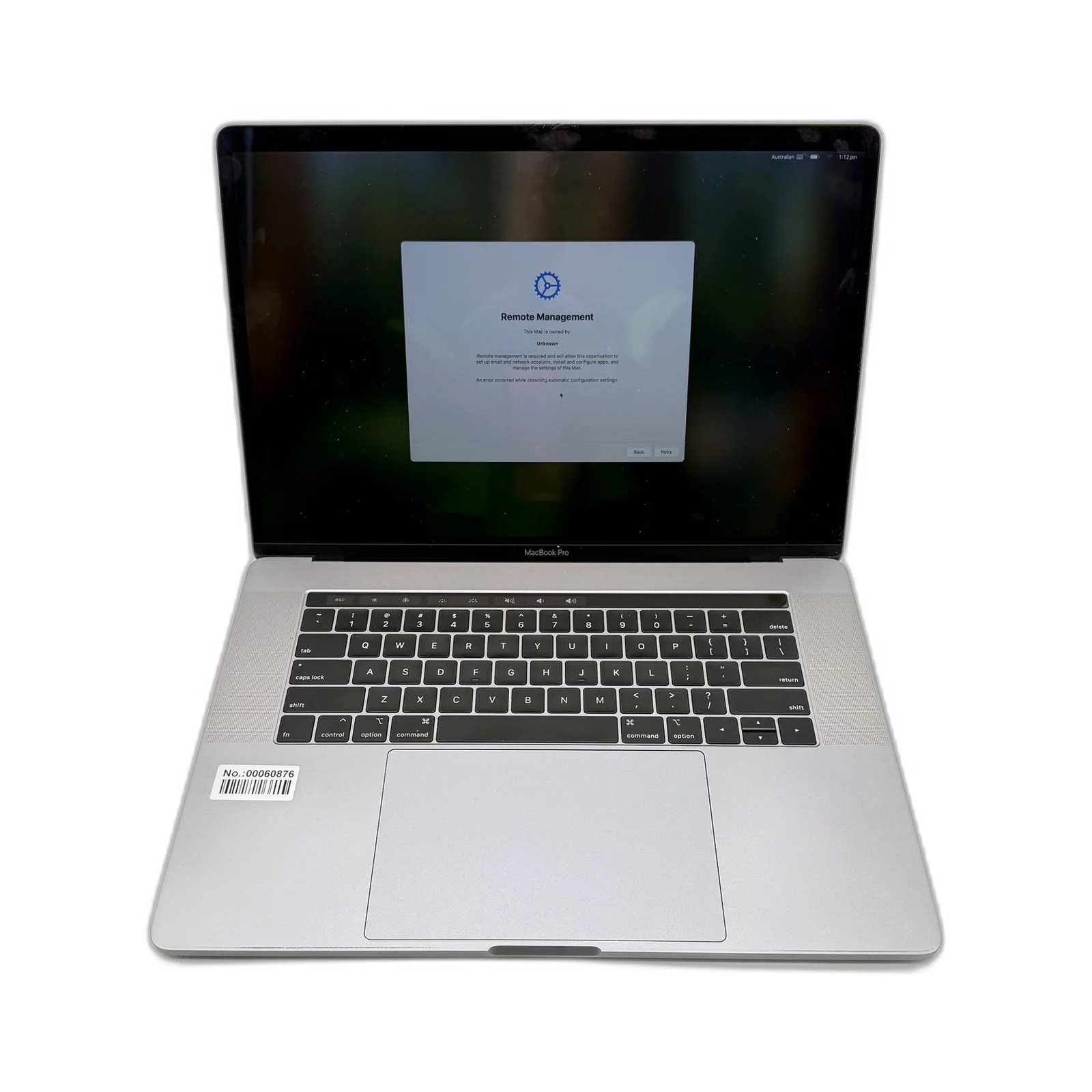 Apple MacBook Pro Laptop Silver 15-inch Touch Bar FOR PARTS ONLY -Locked MDM - Image 2