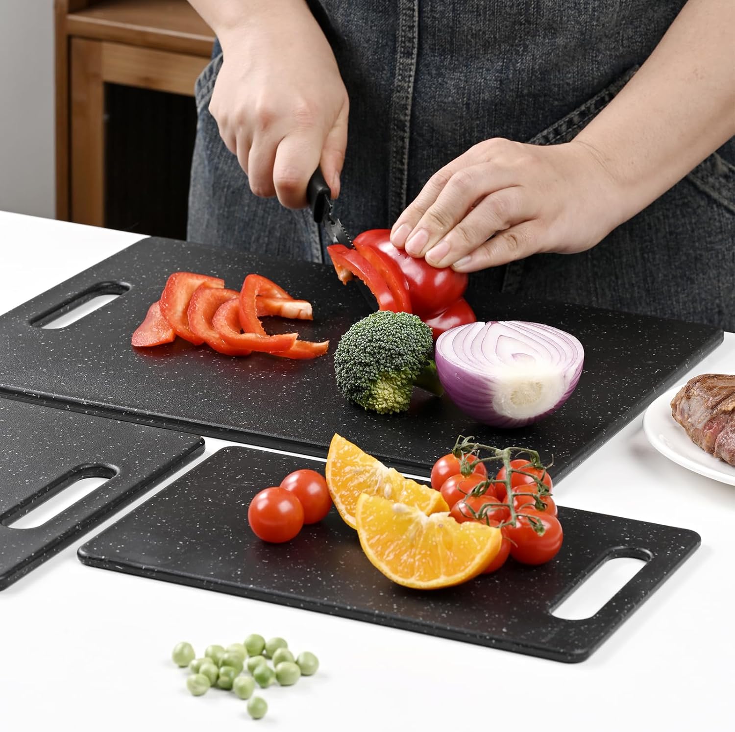 Hiorigin 3-Piece Cutting Mats Set Dishwasher Safe BPA-Free Reversible NEW - Image 7