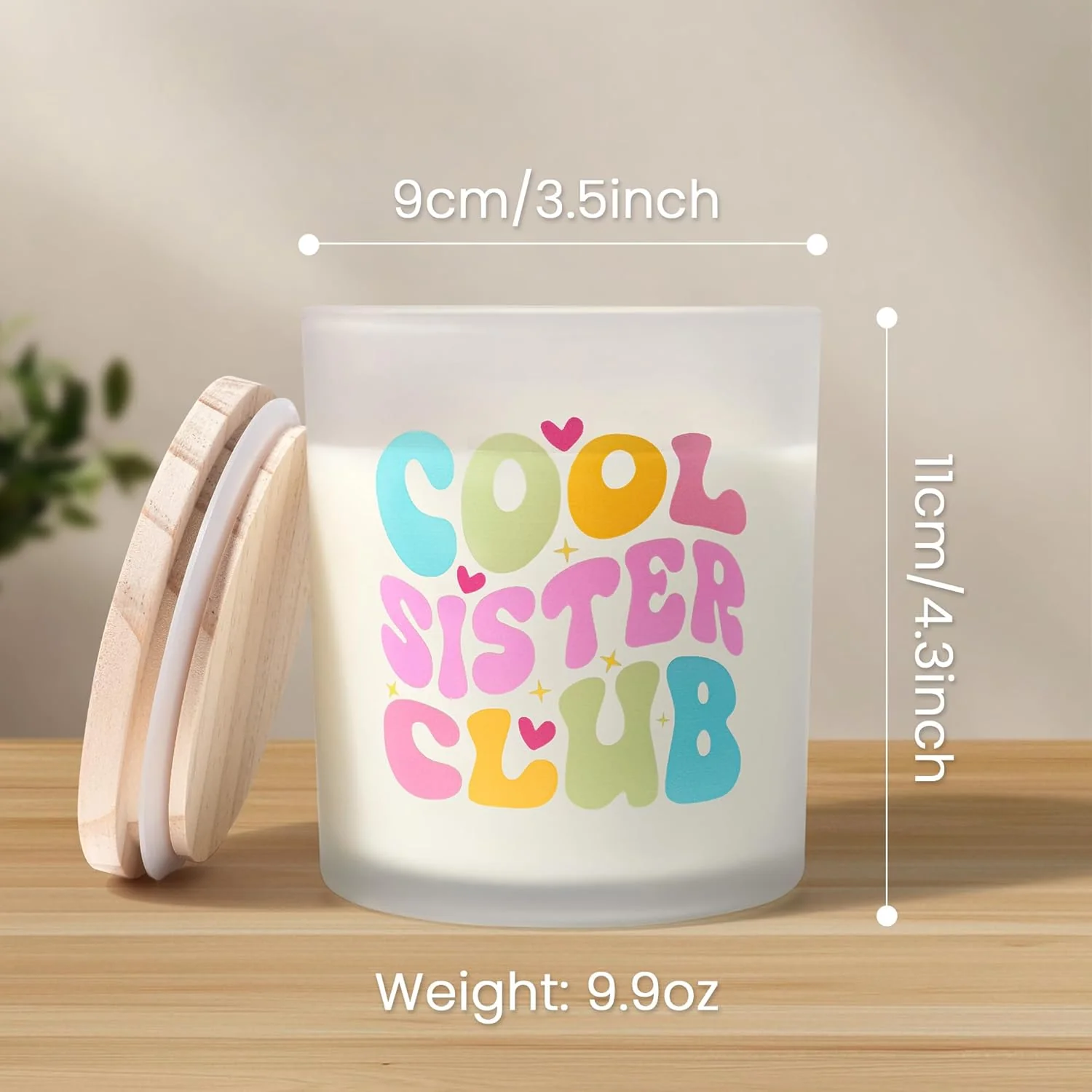 NYEONHRT Large Jar Candles Scented Soy Wax Jar Candle 'Cool Sister Club' NEW - Image 3