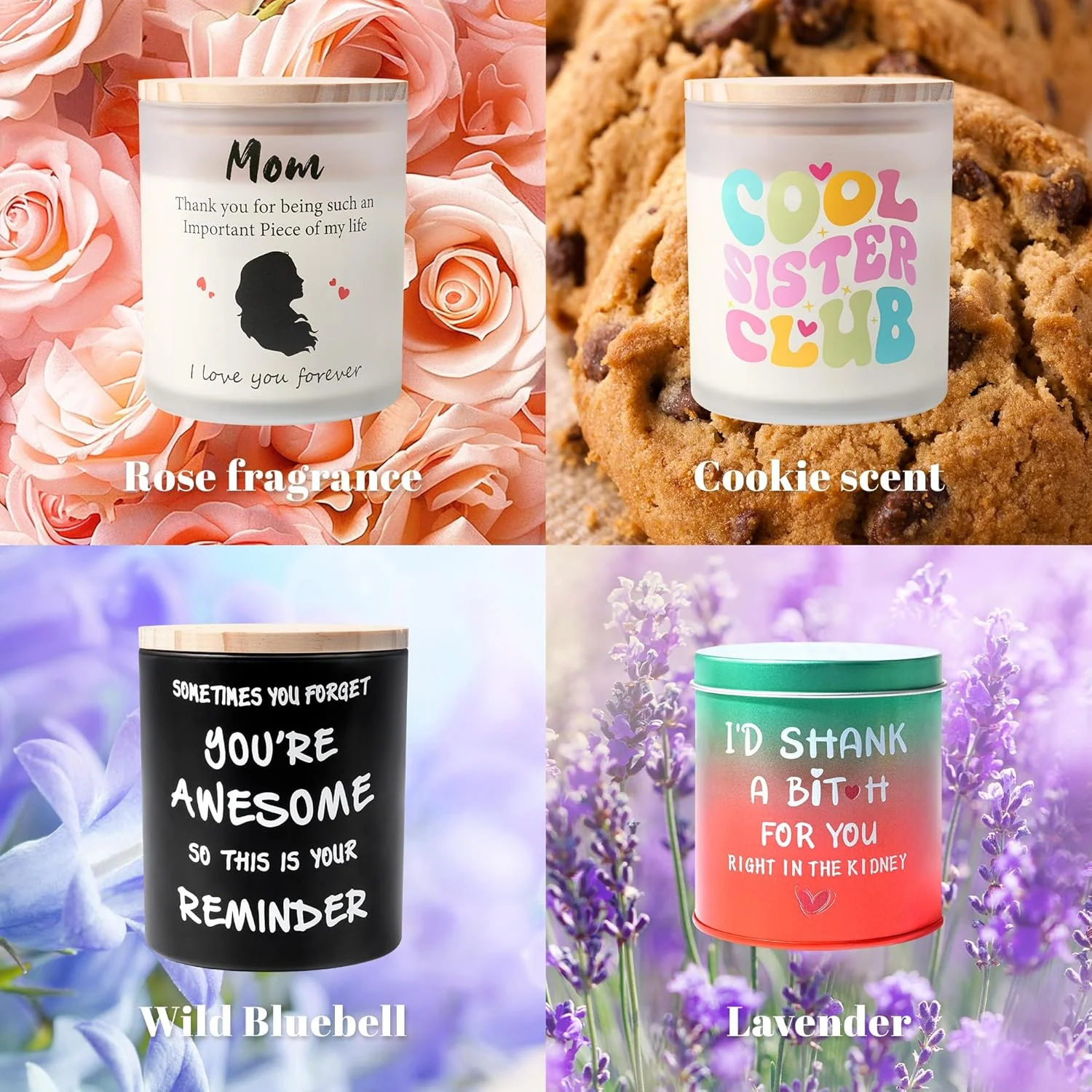 NYEONHRT Large Jar Candles Scented Soy Wax Jar Candle 'Cool Sister Club' NEW - Image 6