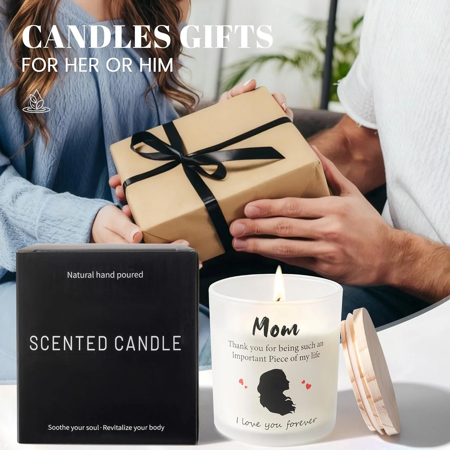NYEONHRT 'Mom' Candles Large Jar Candle Lavender Vanilla Scented NEW - Image 7