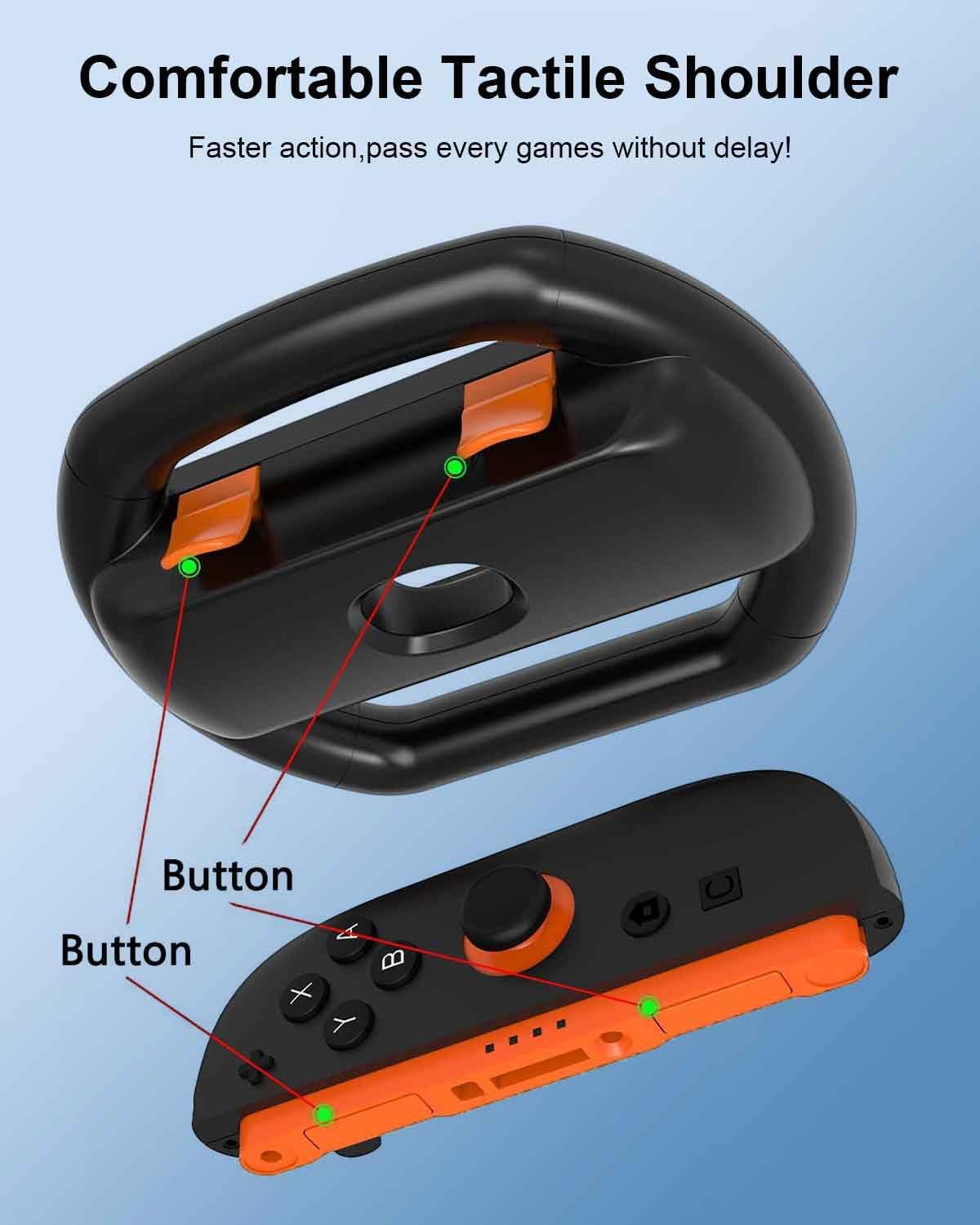 T Tersely Ergonomic Steering Wheel Grip for Nintendo Switch -2 Controllers NEW - Image 5