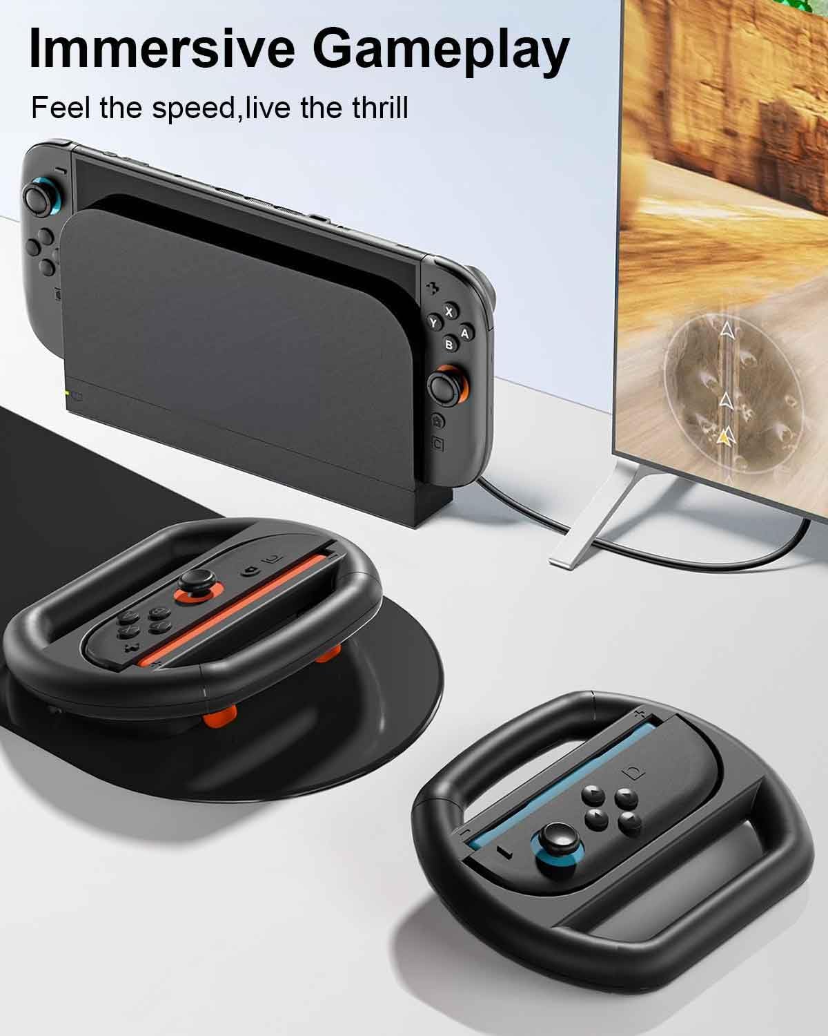 T Tersely Ergonomic Steering Wheel Grip for Nintendo Switch -2 Controllers NEW - Image 7