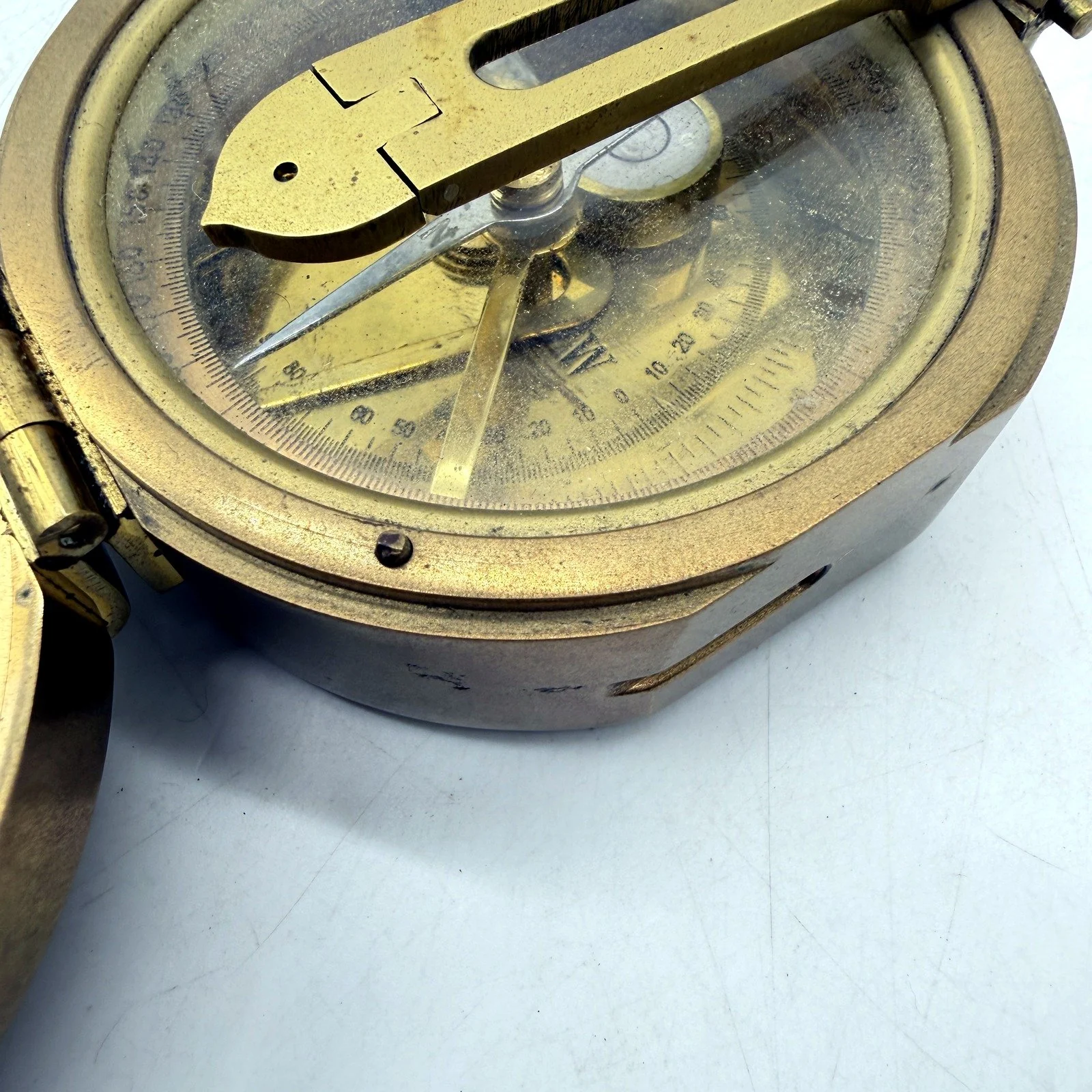 Natural Sine Vintage Heavy Brass Compass Navigation Tool Antique Style Replica - Image 5