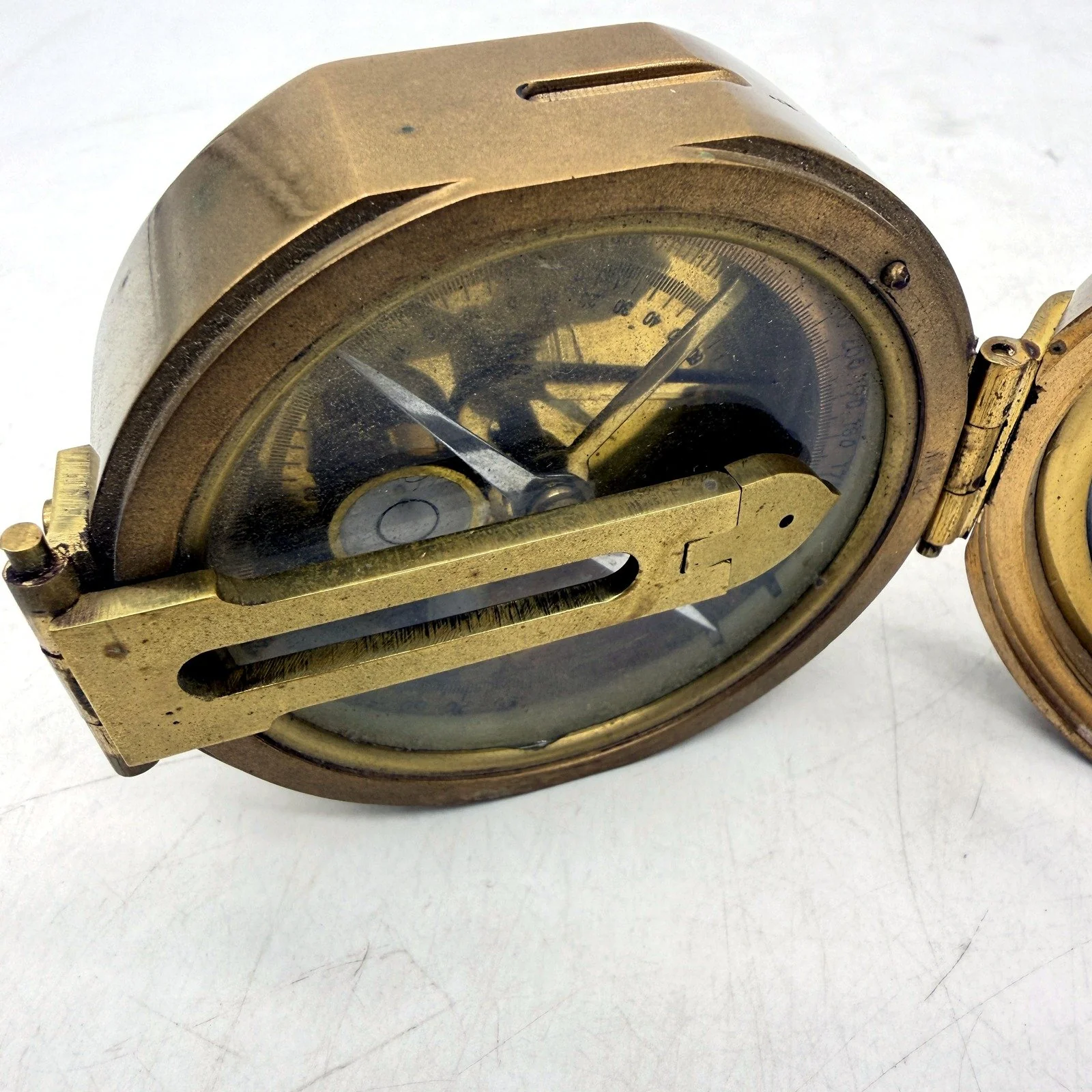 Natural Sine Vintage Heavy Brass Compass Navigation Tool Antique Style Replica - Image 7