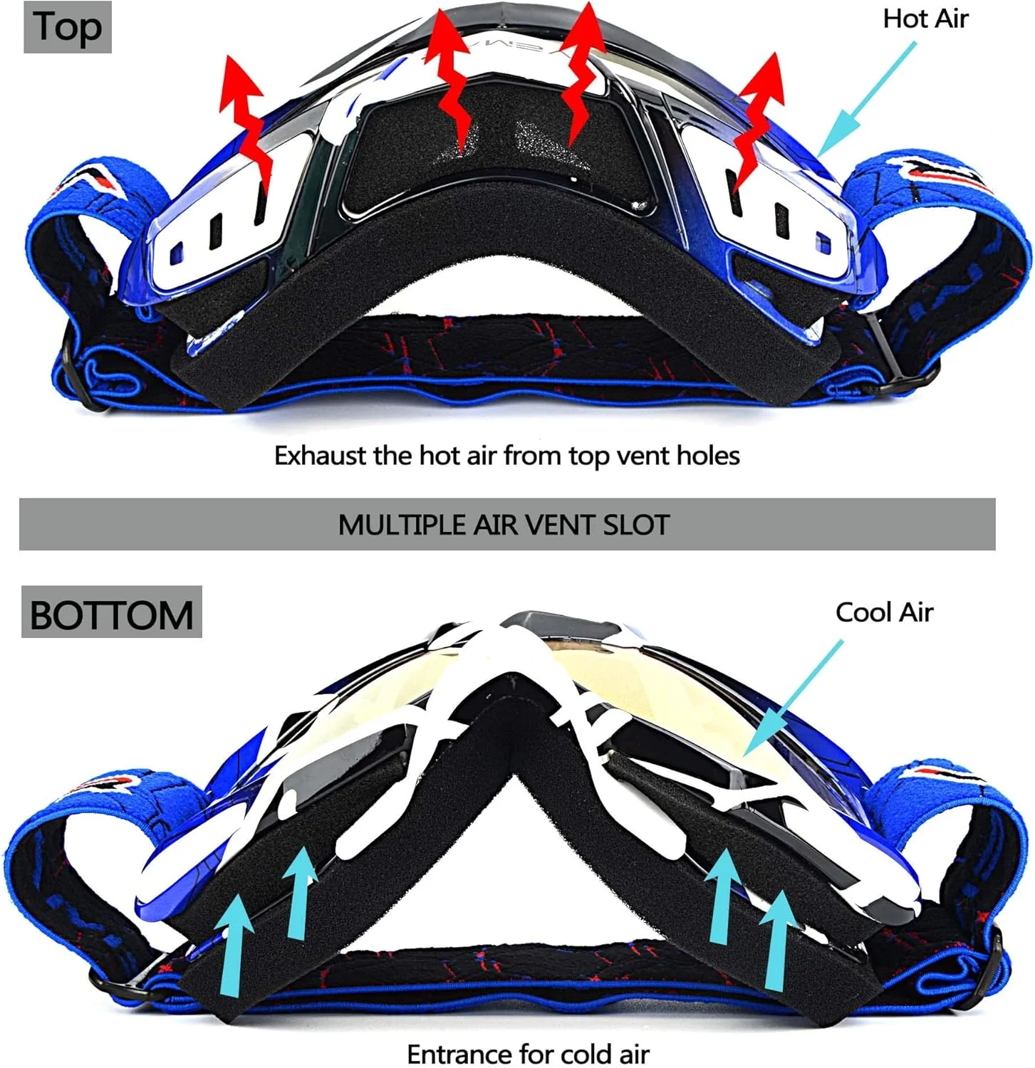 Ubelly Blue Polarized Motorcycle Goggles for Dirt Bike Racing Eyewear NEW - Image 3