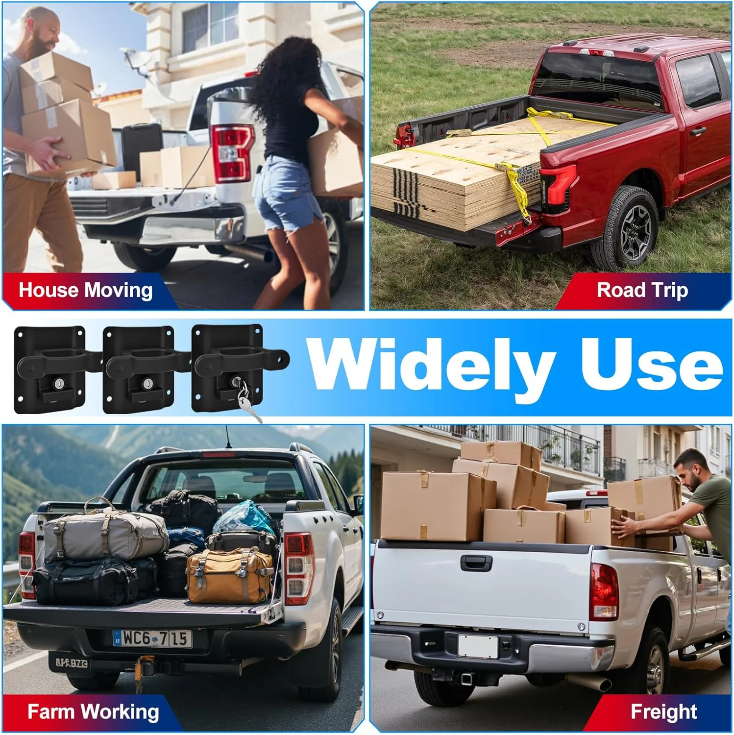 KIMCARLEY 4Pck Tie Down Anchors Custom-fit for Ford F150 F250 F350 Raptor NEW - Image 6