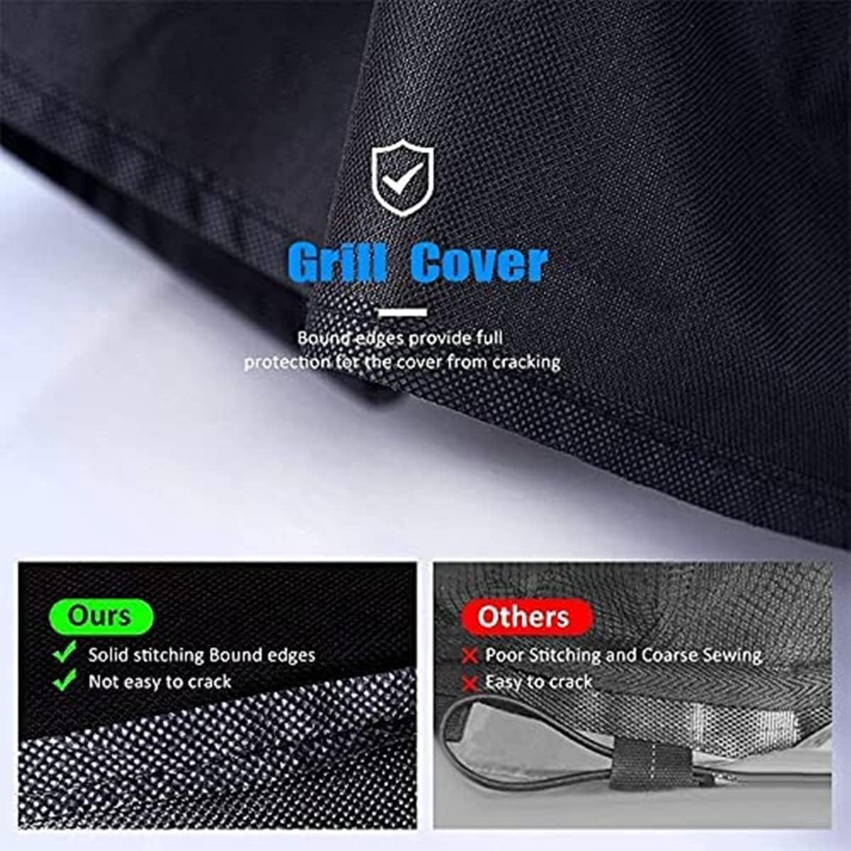 Outdoor Waterproof Black Barbecue Grill Cover, 58 Inch With Storage Bag NEW - Image 7