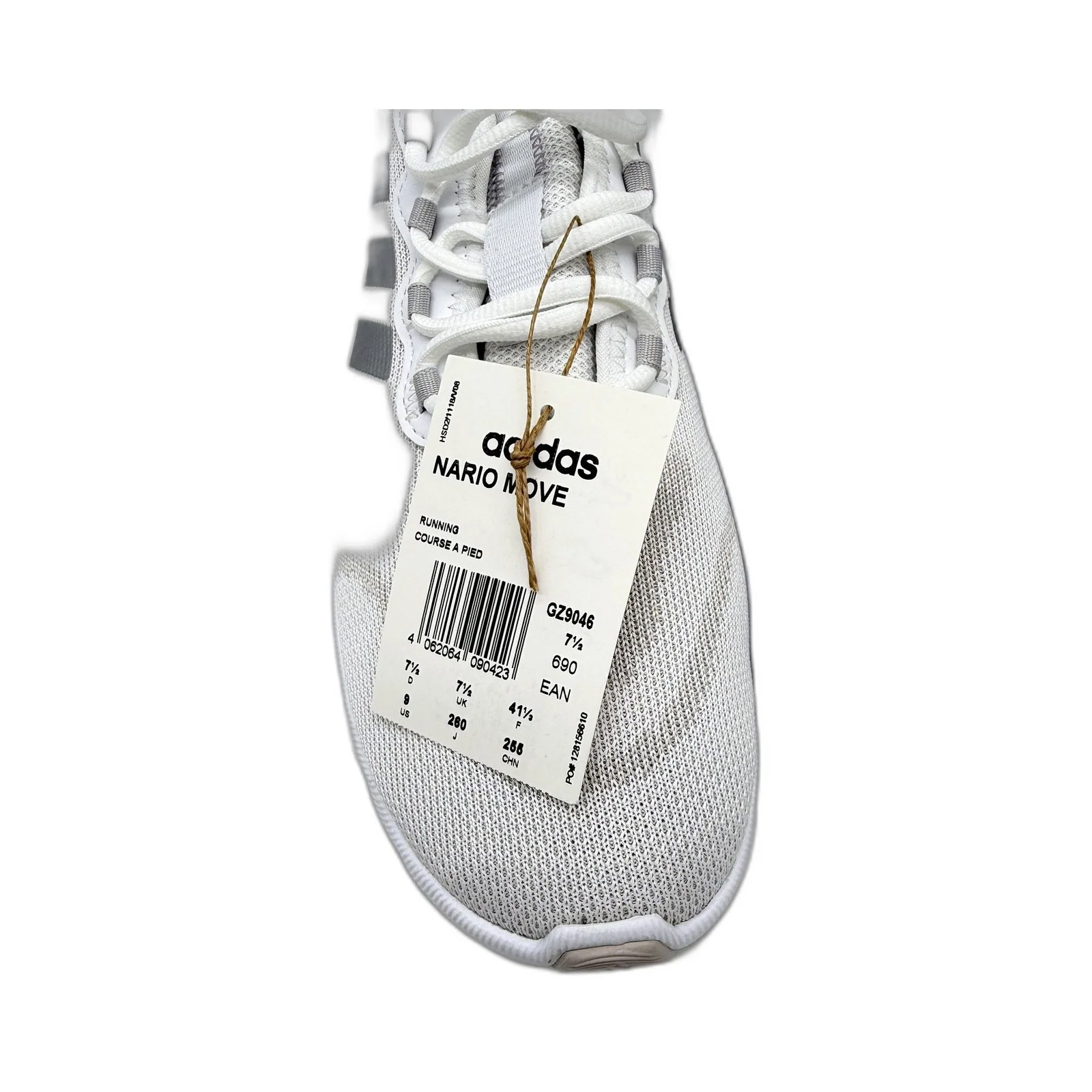 Adidas Womens Nario Move White & Grey Lightweight Running Shoes US 9 NEW - Image 7