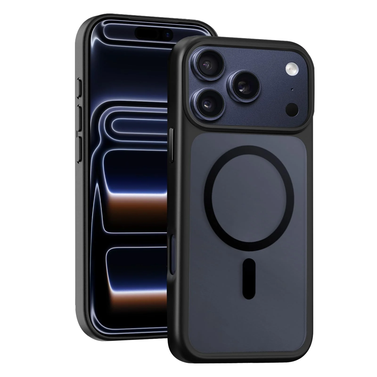 T Tersely Basic Magnetic Transparent Back Case for iPhone 17 Pro Matte Black NEW