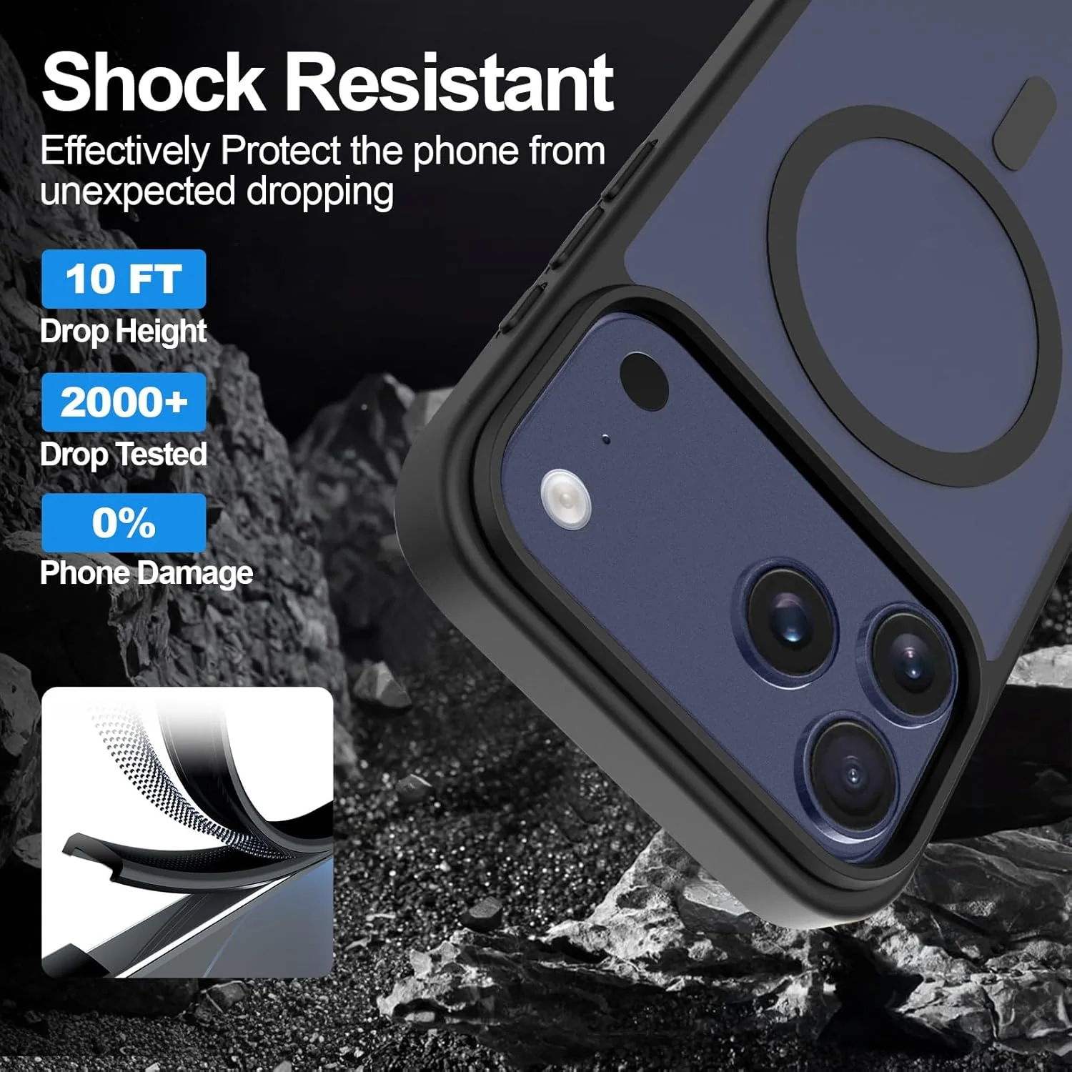 T Tersely Basic Magnetic Transparent Back Case for iPhone 17 Pro Matte Black NEW - Image 4