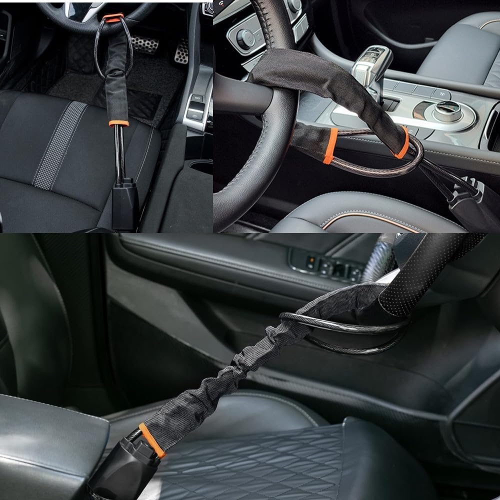Naisfei Universal Anti-Theft Steering Wheel Lock - Black Locking Device NEW - Image 4