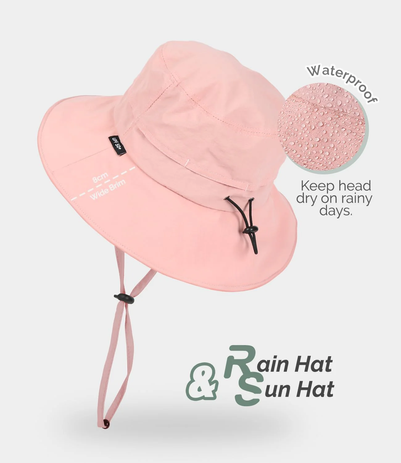 Creekstone Waterresist Bucket Hat UPF50+ Packable Sun Protection Pink OSFM NEW - Image 2