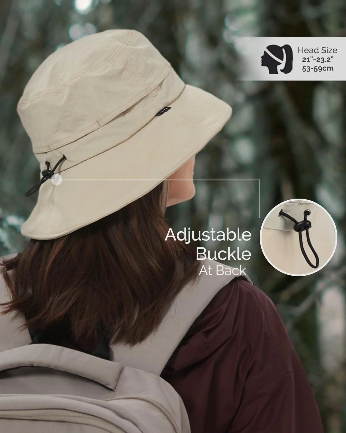 Creekstone Waterproof Bucket Hat UPF50+ Packable Sun Protection Black OSFM NEW - Image 3