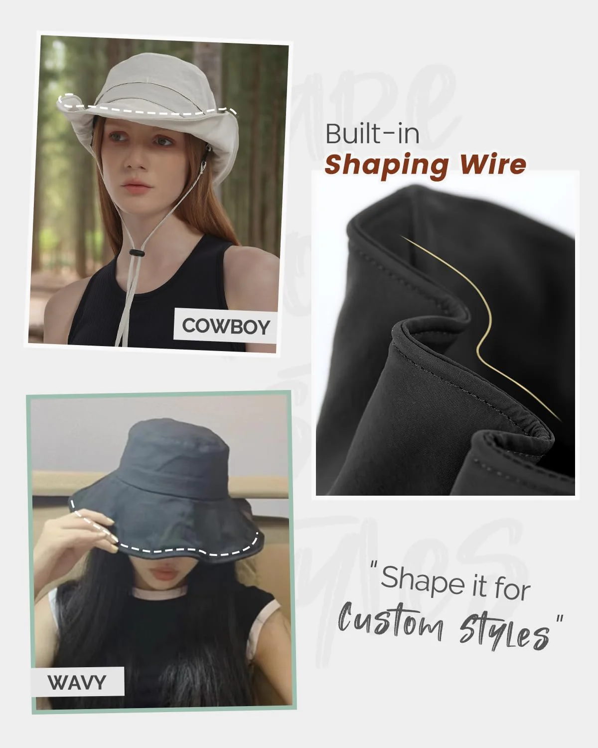 Creekstone Waterproof Bucket Hat UPF50+ Packable Sun Protection Black OSFM NEW - Image 5