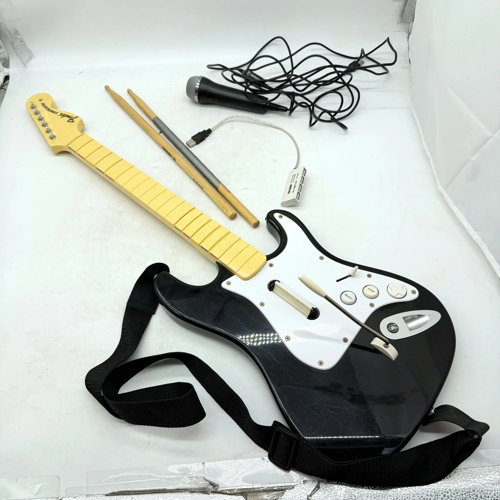 VINTAGE 2007 PS2 PS3 Rock Band Instrument Edition Drums & Fender Guitar - Image 4