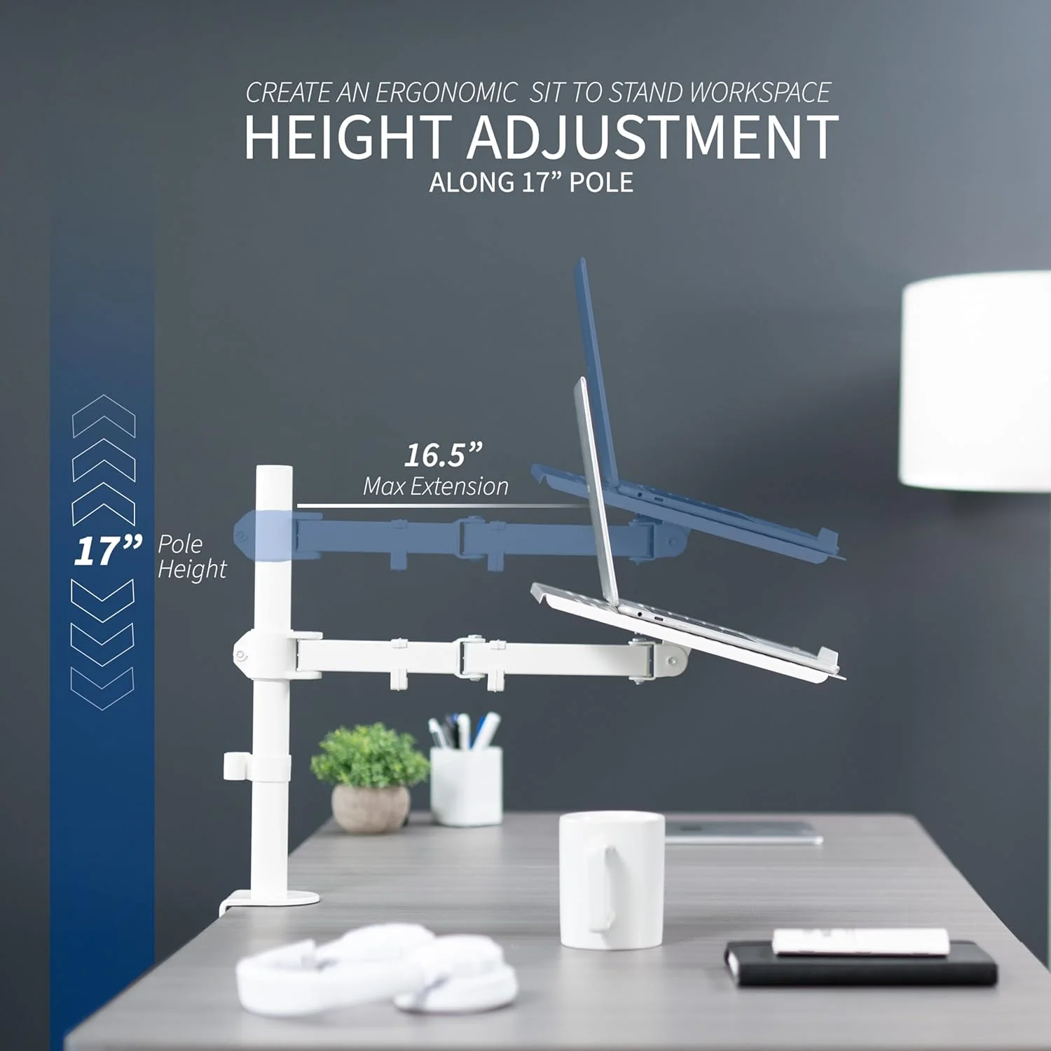 VIVO Fully Stands Adjustable Laptop Desk Mount Stand Notebook Extension NEW - Image 5