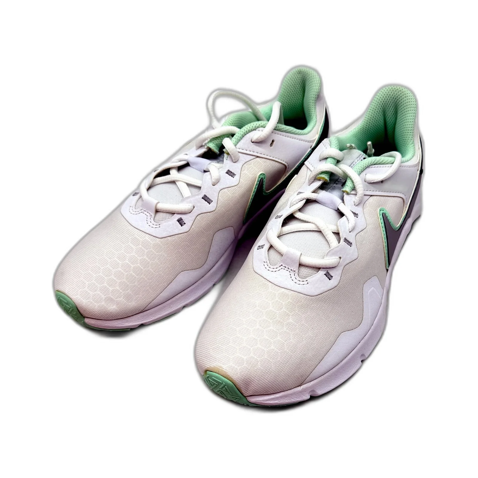 Nike Womens Legend Essential 2 Sneakers White Metallic Silver US 8 DEMO - Image 3