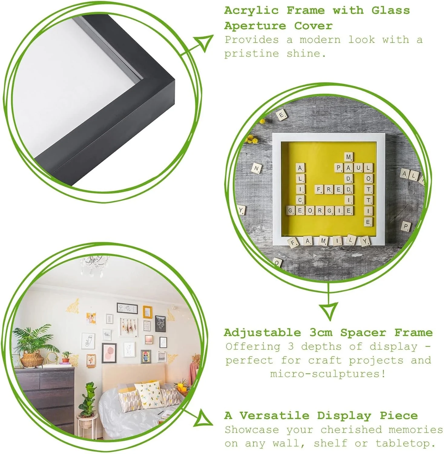 Nicola Spring 3D Shadow Box Photo Frames Black 4 x 6" (10 15cm) Pack of 5 NEW - Image 2