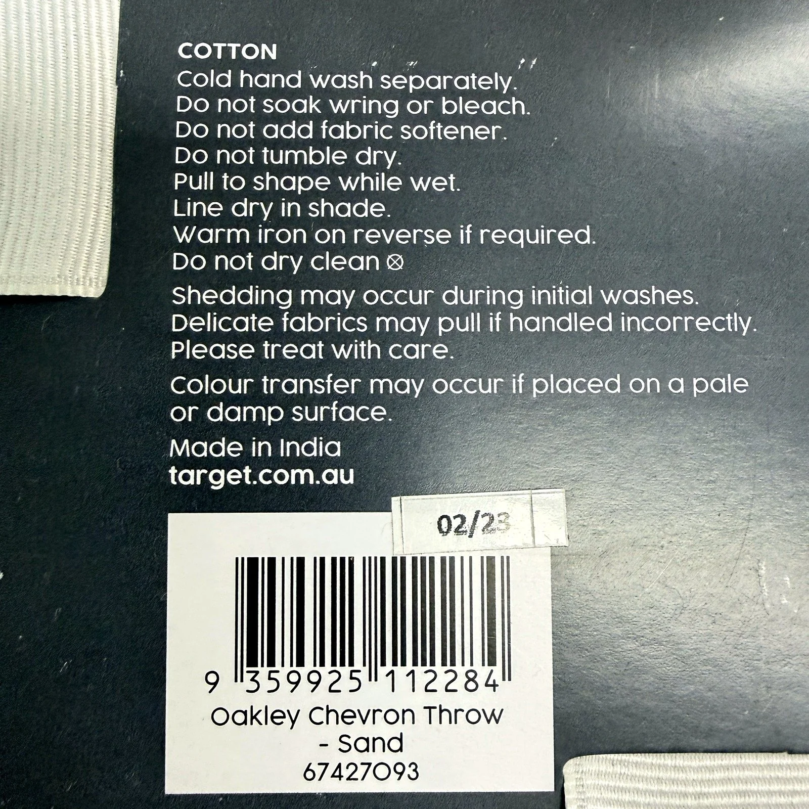 Target Oakley Chevron Weave Throw Blanket Sand Cotton Fringed 127 x 152cm NEW - Image 4