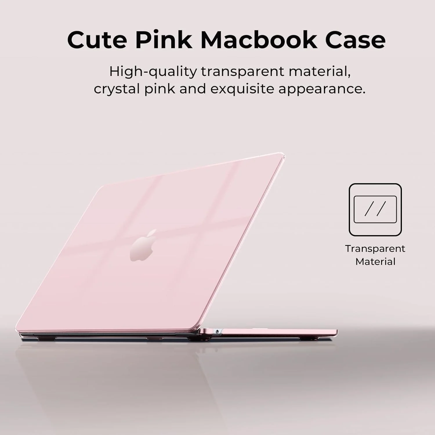 EooCoo Crystal Pink Hard Case Shell for MacBook Air 13 Inch Laptop Cover NEW - Image 2