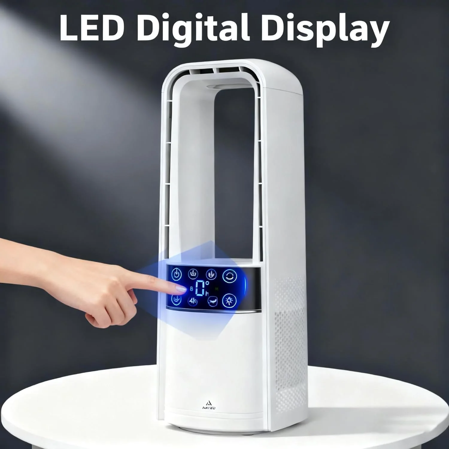 Adjustable Desk Fan 120° Oscillating Rechargeable & Night Light White & Grey NEW - Image 9