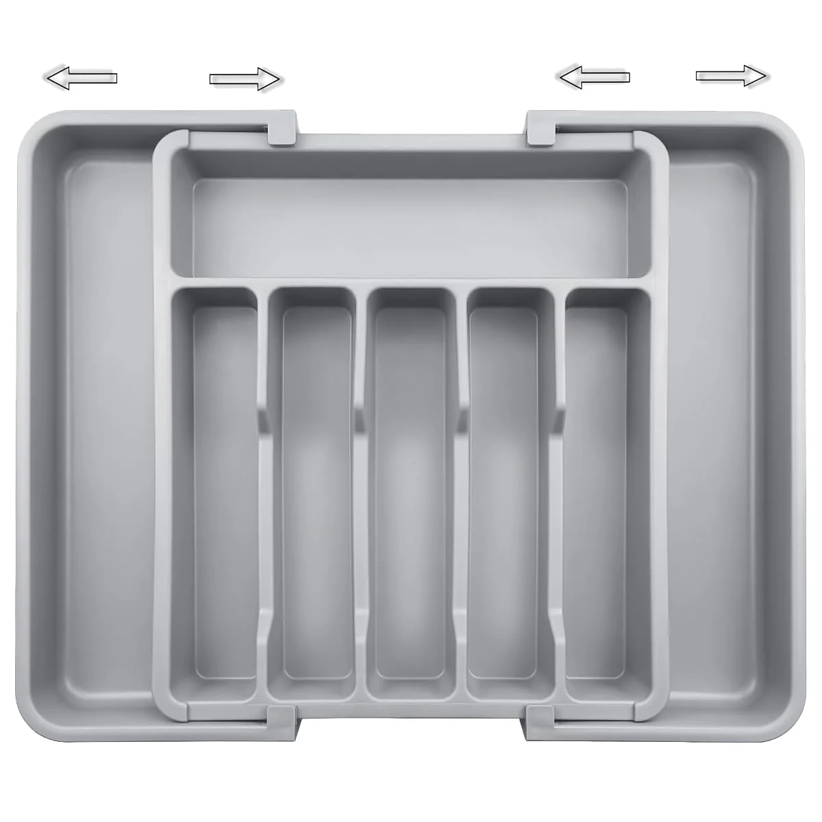 ROROUP Expandable Kitchen Drawer Organizer Adjustable Utensil Tray Grey NEW