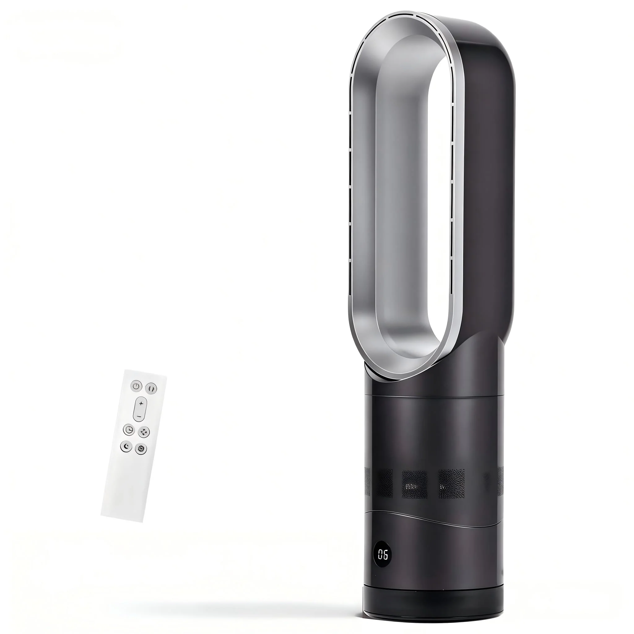 ADVWIN Bladeless Tower Fan 8 Speeds Strong Wind 9H Timer Remote Control Gray NEW
