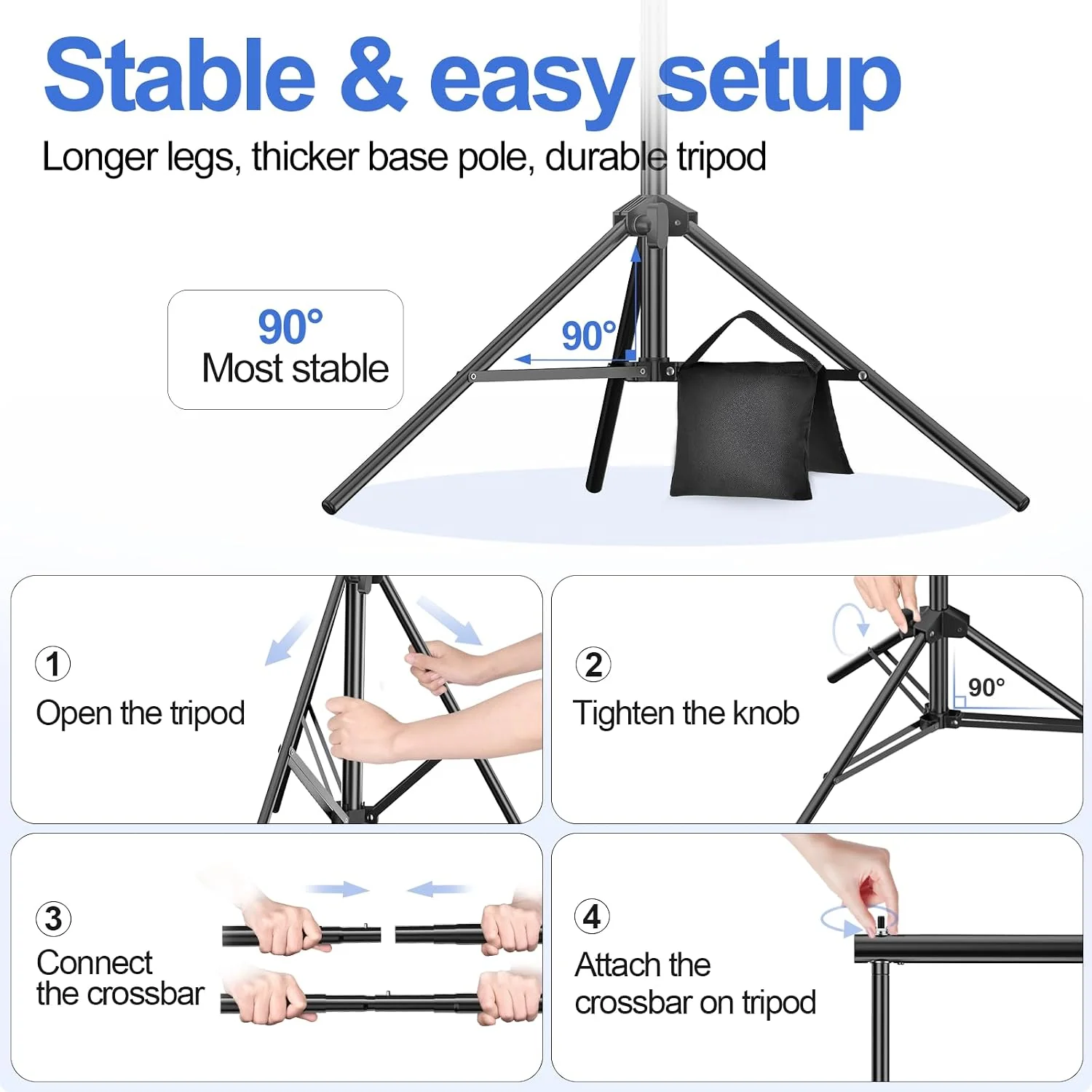EMART Adjustable 10x7ft Photography Backdrop Stand Kit for Photo Studio NEW - Image 4